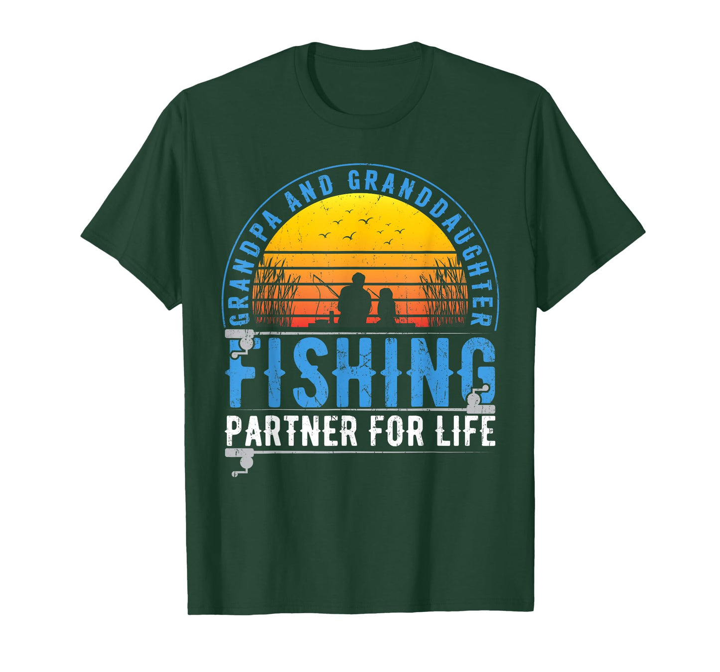 Grandpa And Granddaughter Fishing Buddies For Life Vintage T-Shirt
