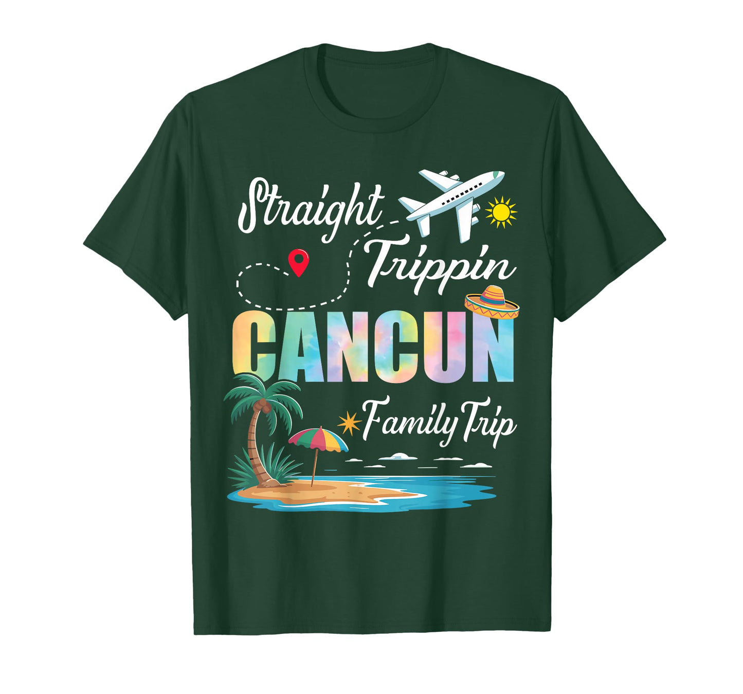 Straight Trippin' 2025 Family Trip Cancun Mexico Vacation T-Shirt