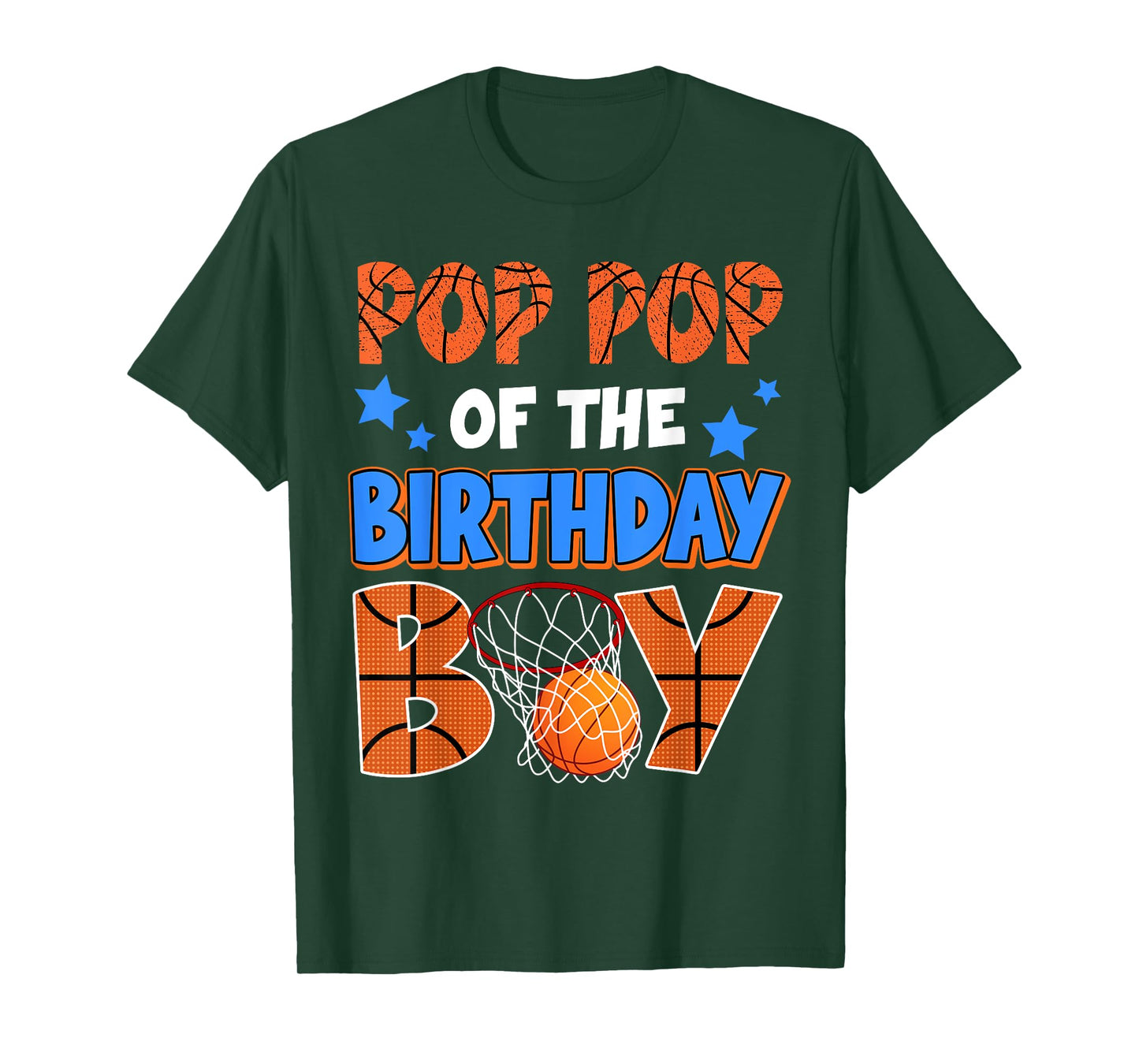 Basketball Pop Pop Of The Birthday Boy Family Matching T-Shirt