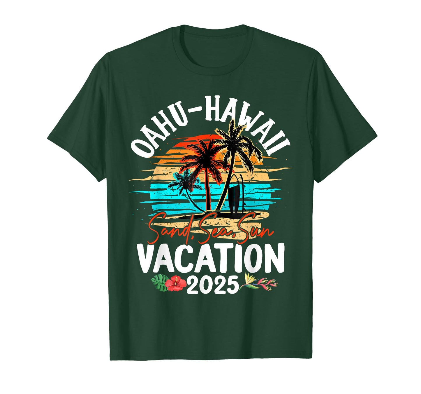 Oahu Hawaii Vacation 2025 Souvenir Matching Family Group T-Shirt