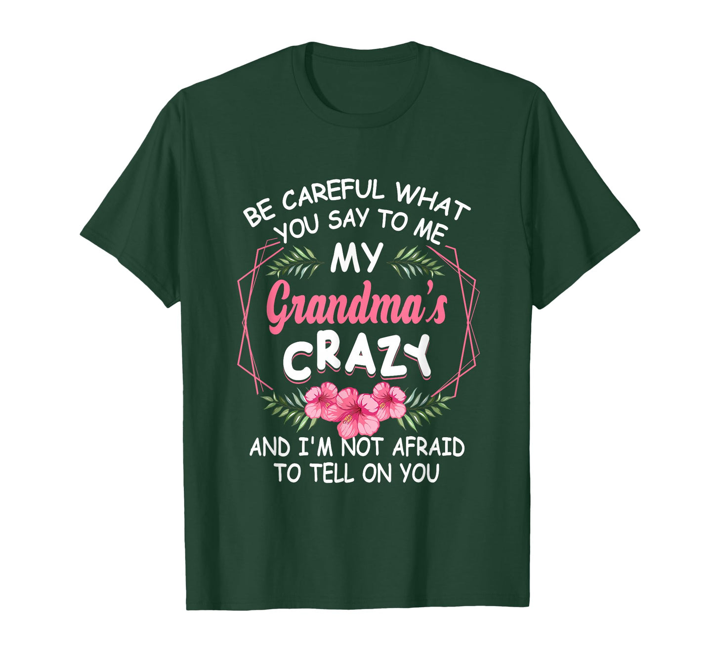 Be Careful What You Say To Me My Grandmas Crazy Funny Family T-Shirt