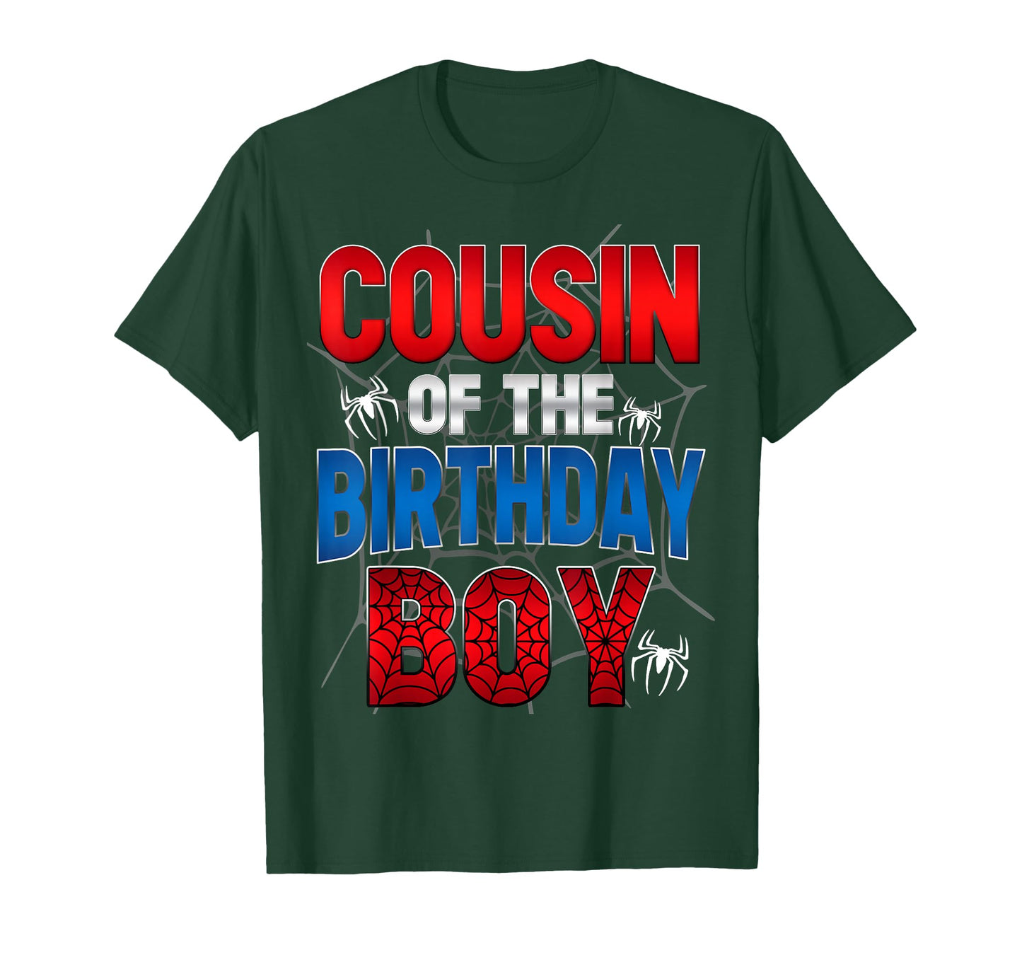 Cousin Of The Birthday Boy Shirt Matching Family Spider Web T-Shirt