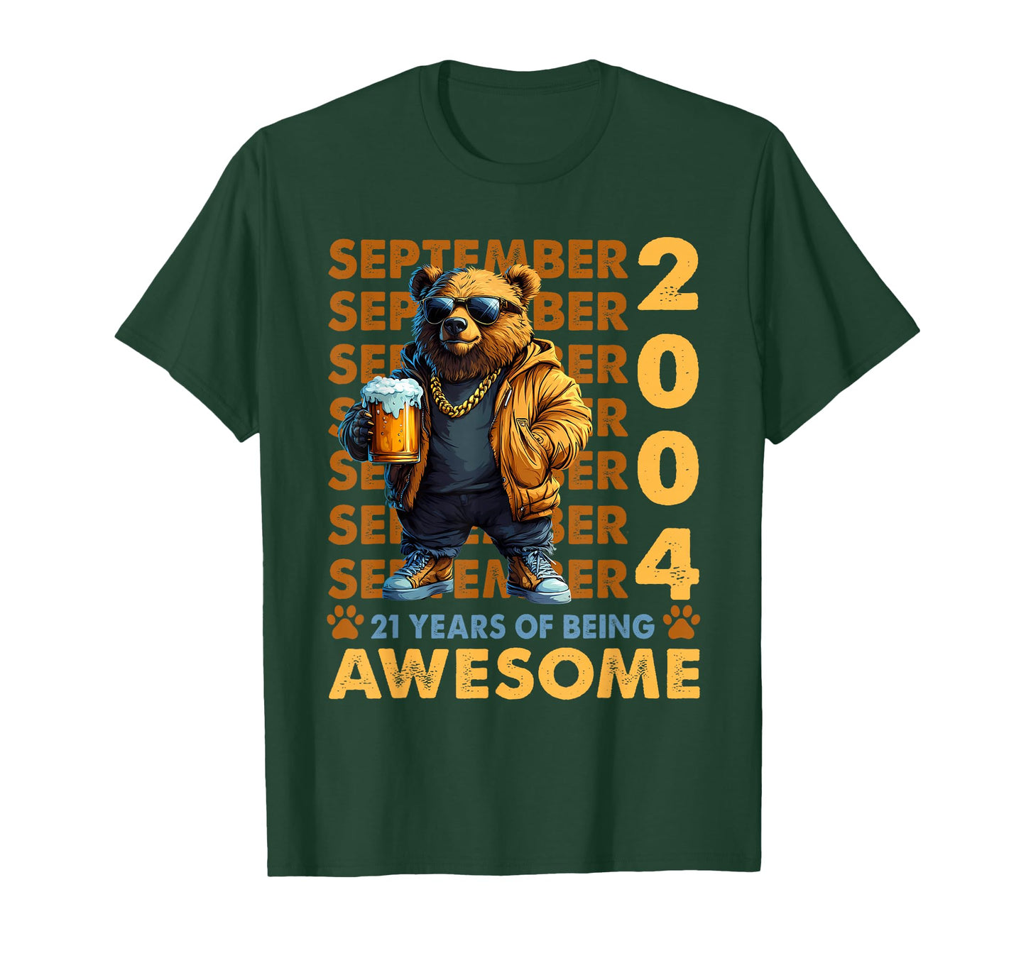 21st Birthday Bear Legends September 2004 21 Years Old Mens T-Shirt