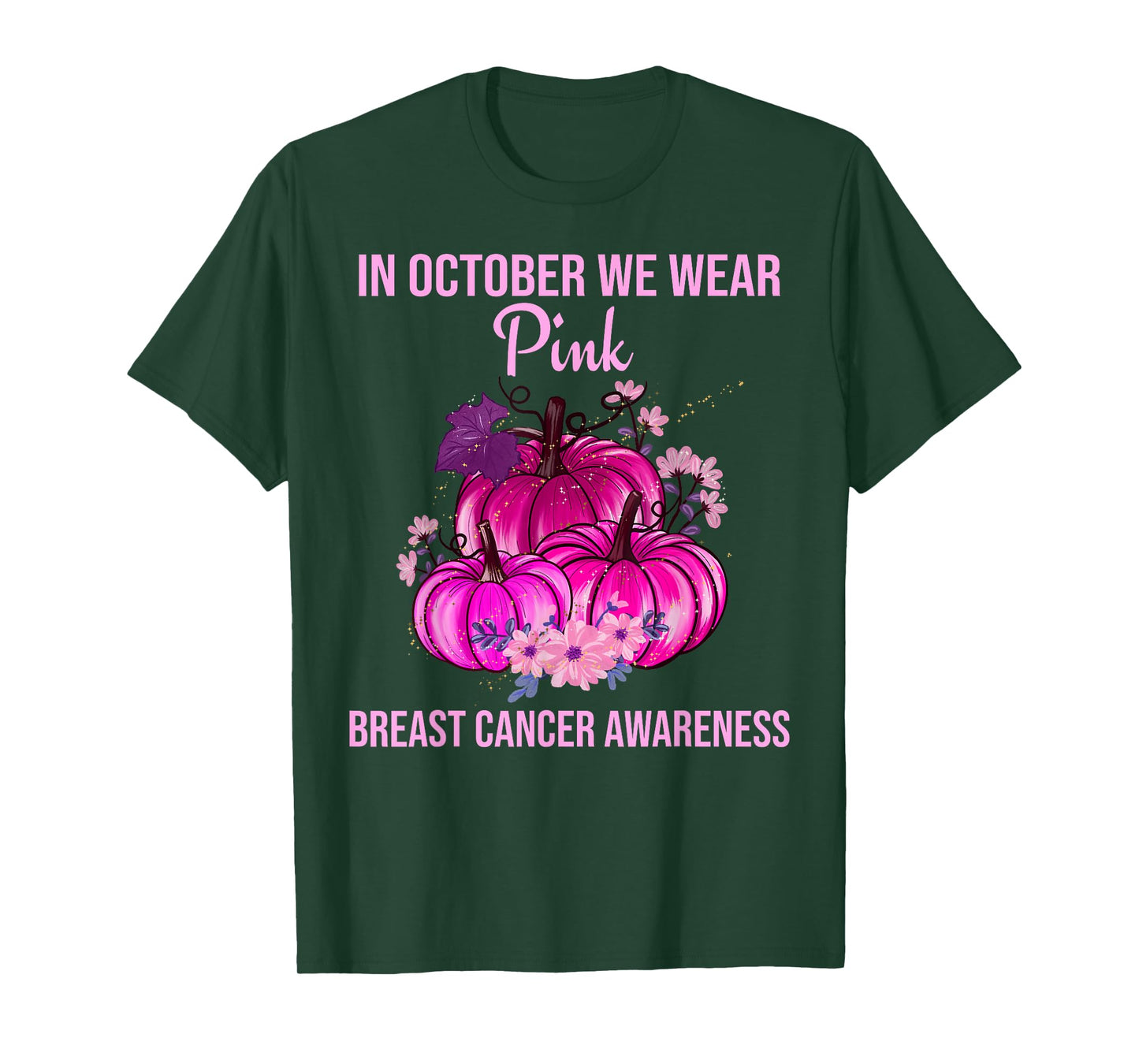 In October We Wear Pink Thanksgiving Breast Cancer Awareness T-Shirt