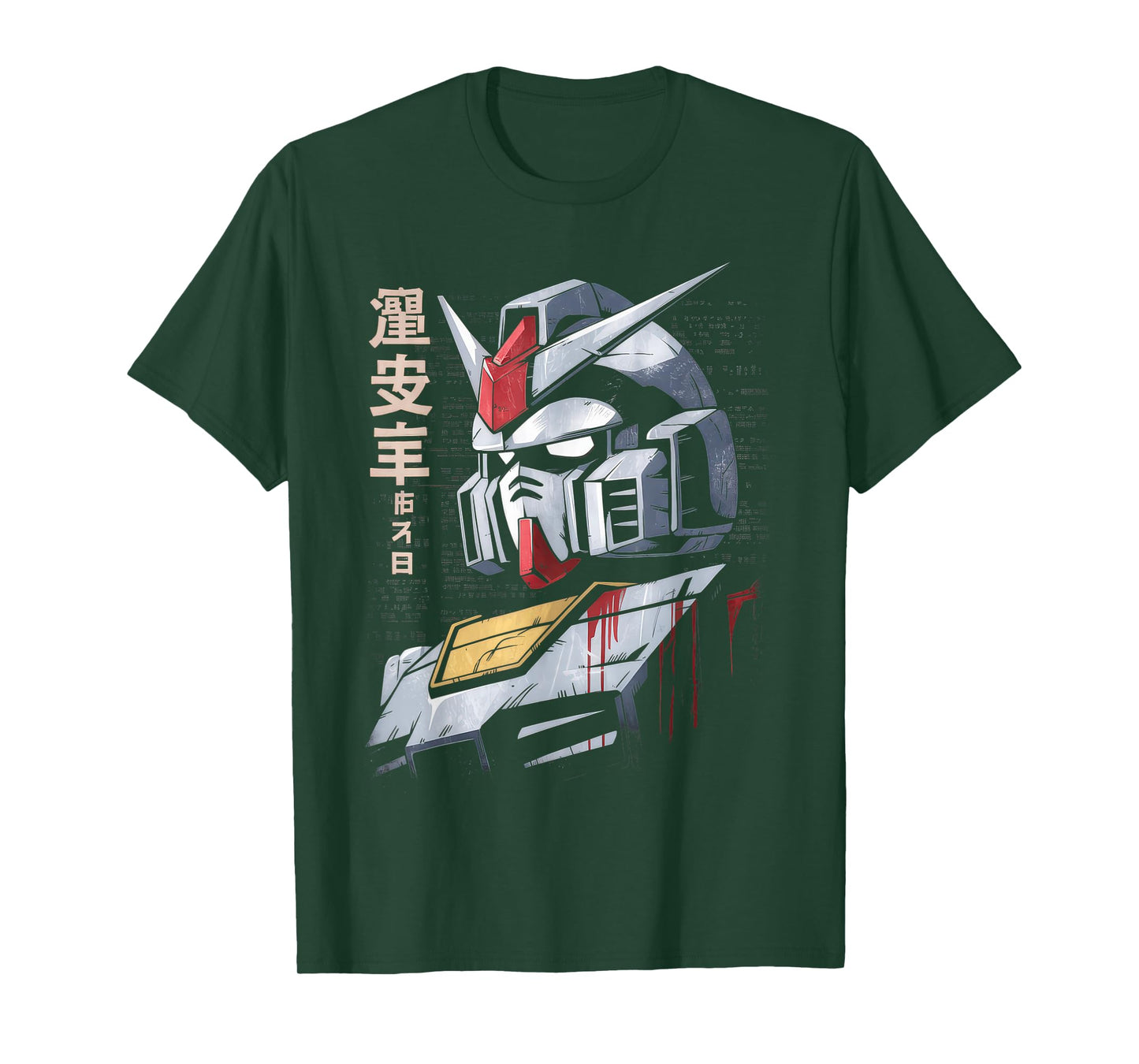 Mecha Tshirt Japanese Mecha Robot Head Anime Art Ukiyo-E T-Shirt
