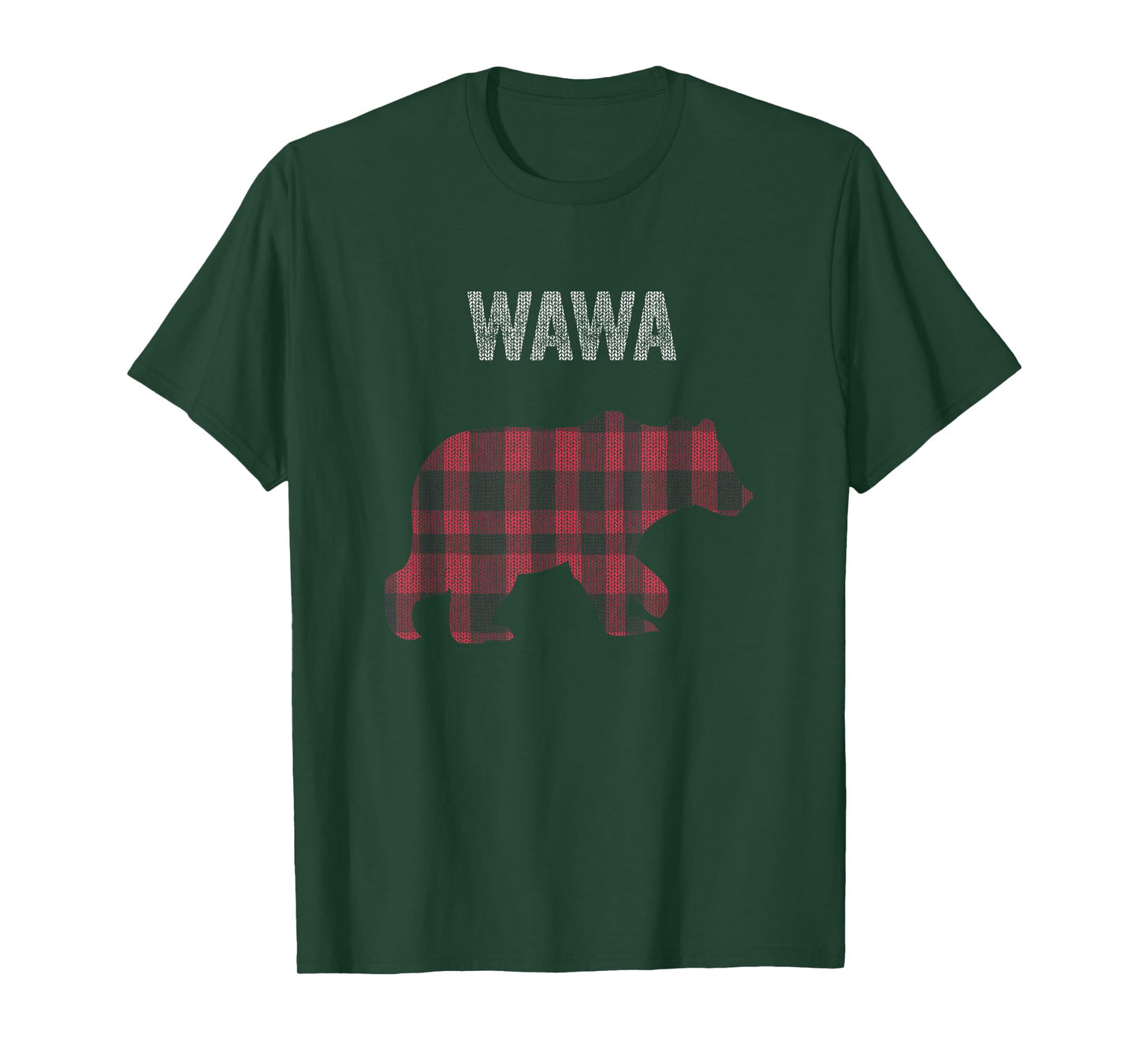 Red Plaid Wawa Bear Buffalo Matching Family Pajama T-Shirt T-Shirt
