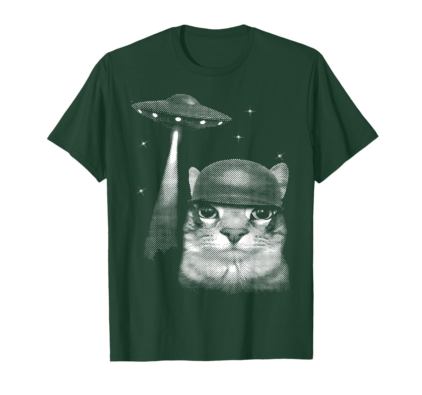 Cat Selfie with Alien UFO Funny Cat Gifts for Men Women Kid T-Shirt