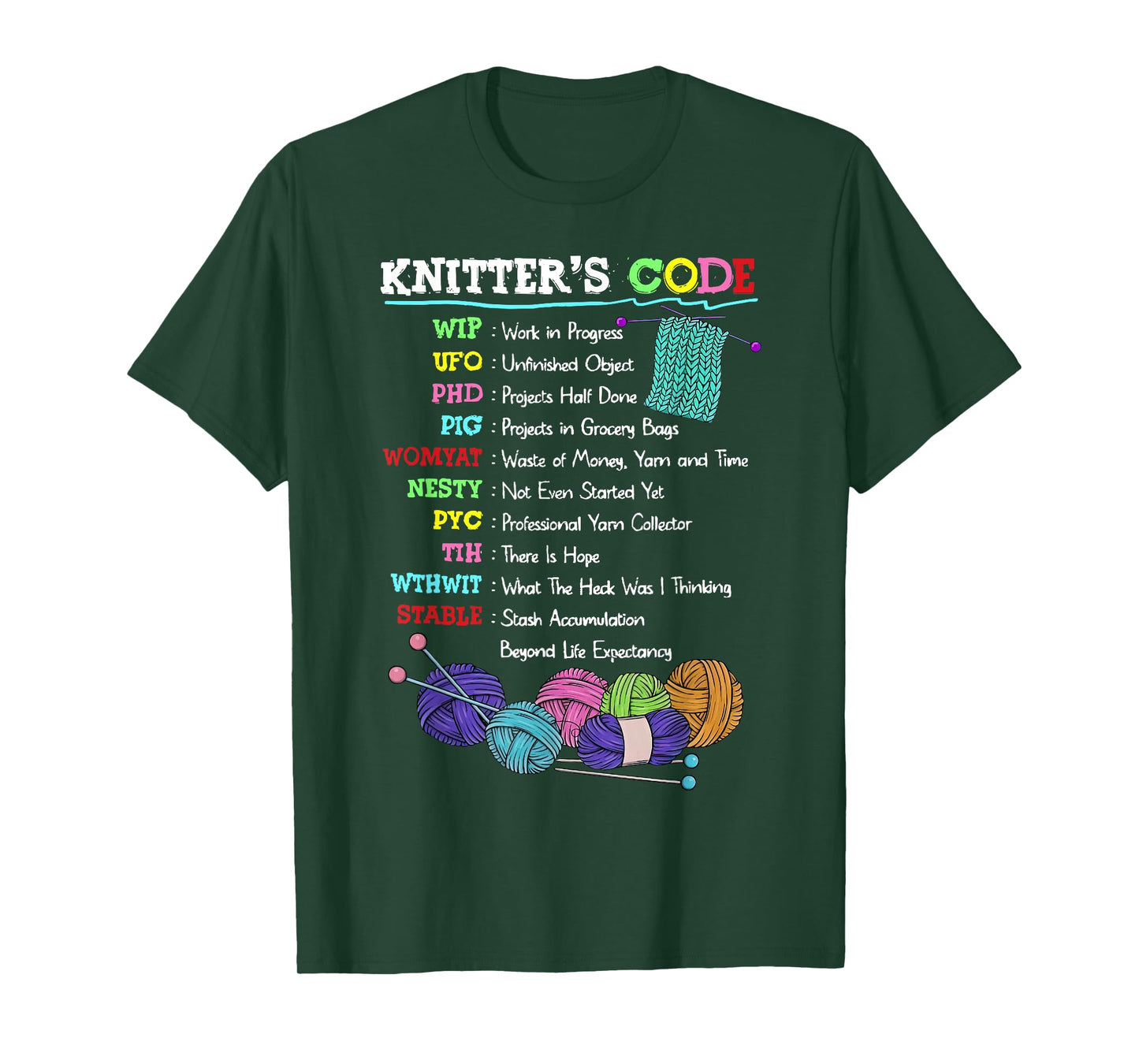 Knitter's Code Knitting Crocheting Sewer Sewing Yan Lover T-Shirt