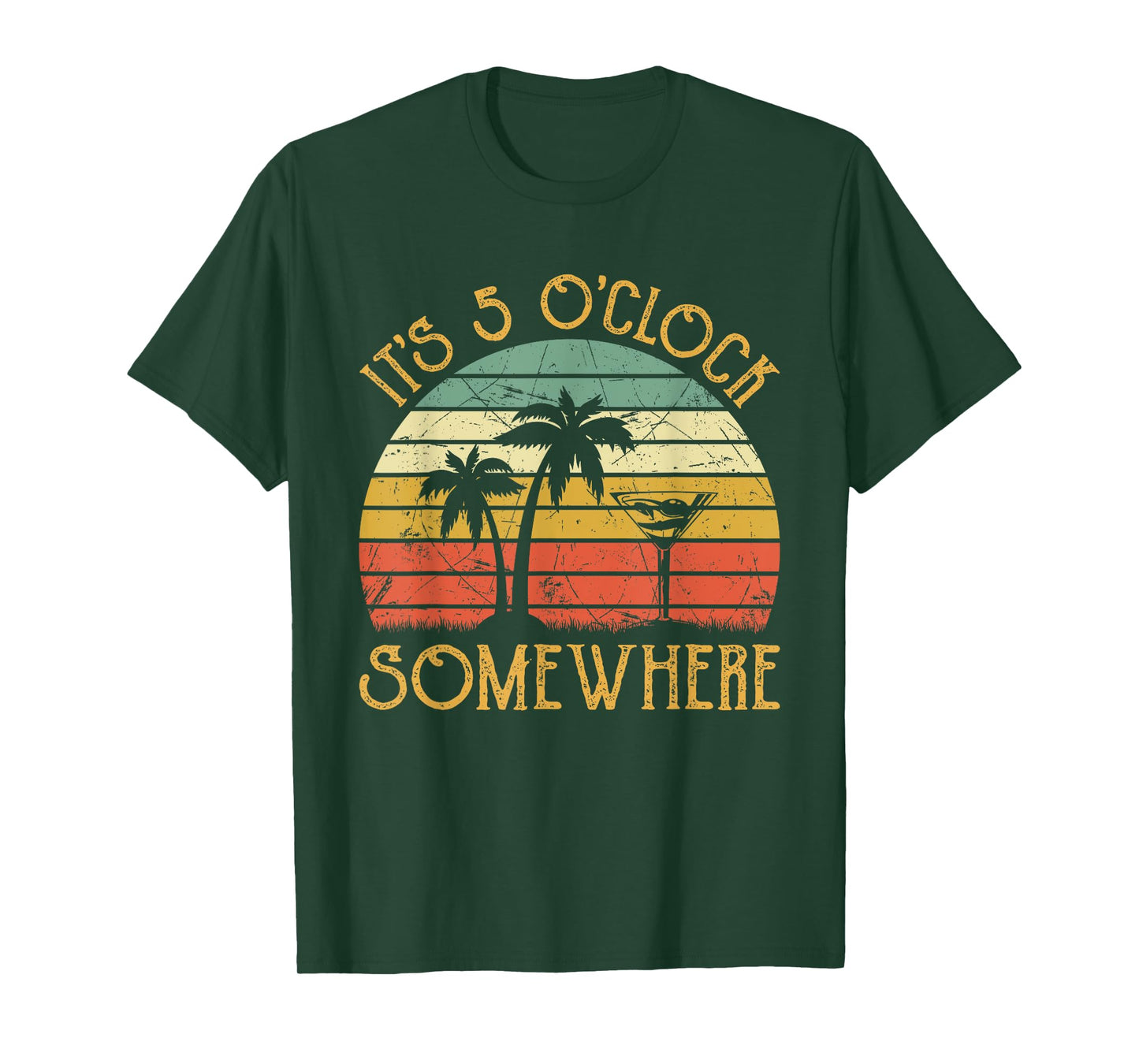 It's 5 O'clock Somewhere Funny Summer Beach Vacation T-Shirt for Men Women