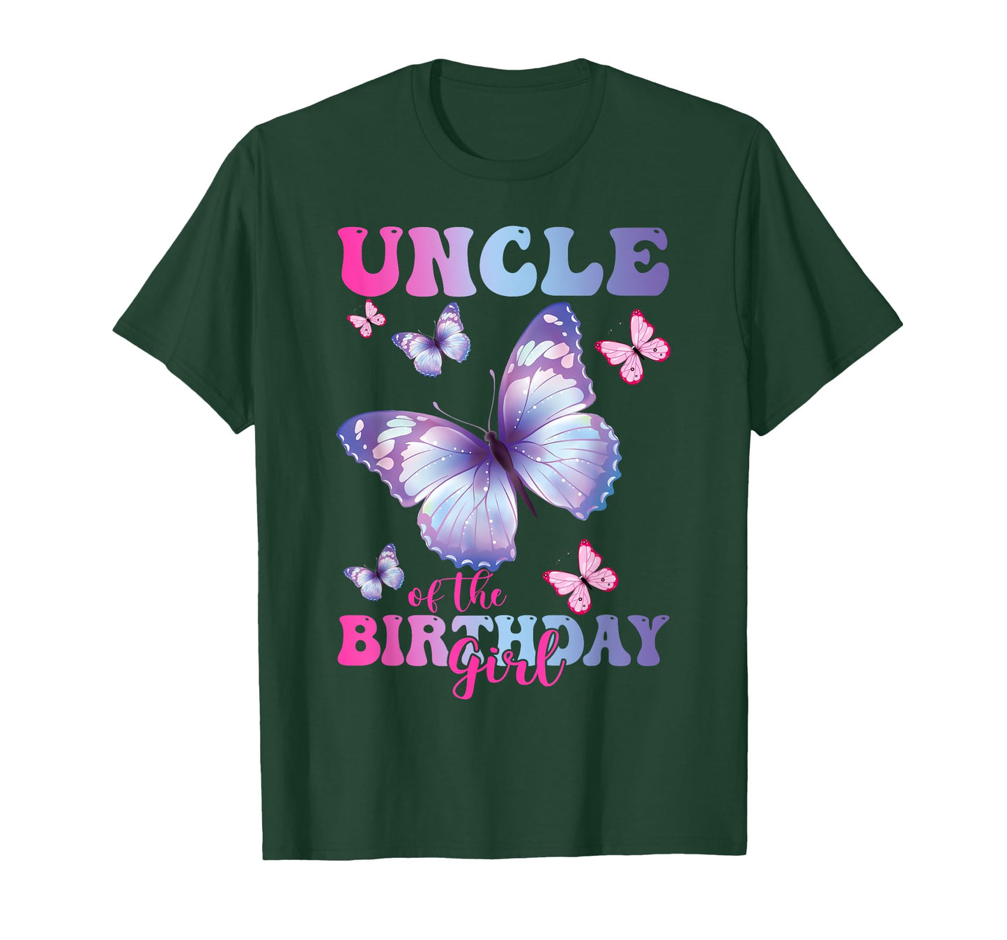 Uncle of The Birthday Girl Butterfly Party Matching Family T-Shirt