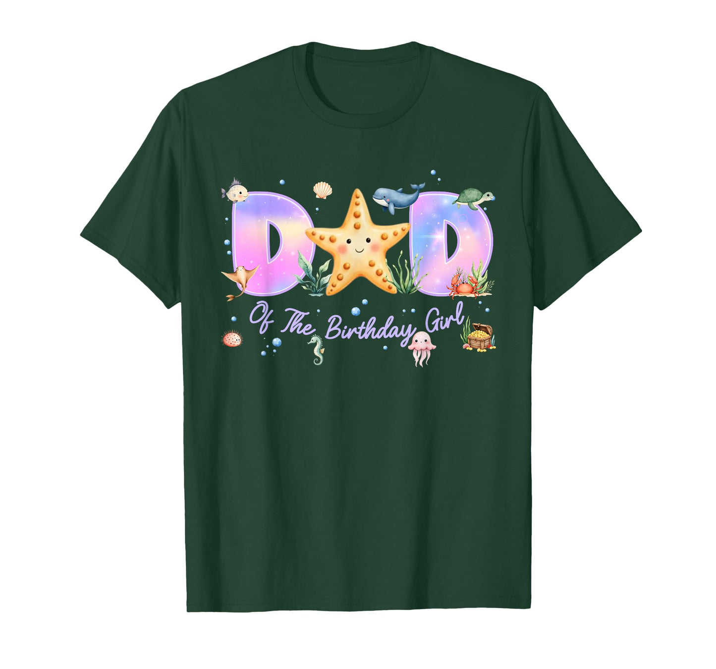 Dad of The Birthday Girl One-der The Sea Family Matching T-Shirt