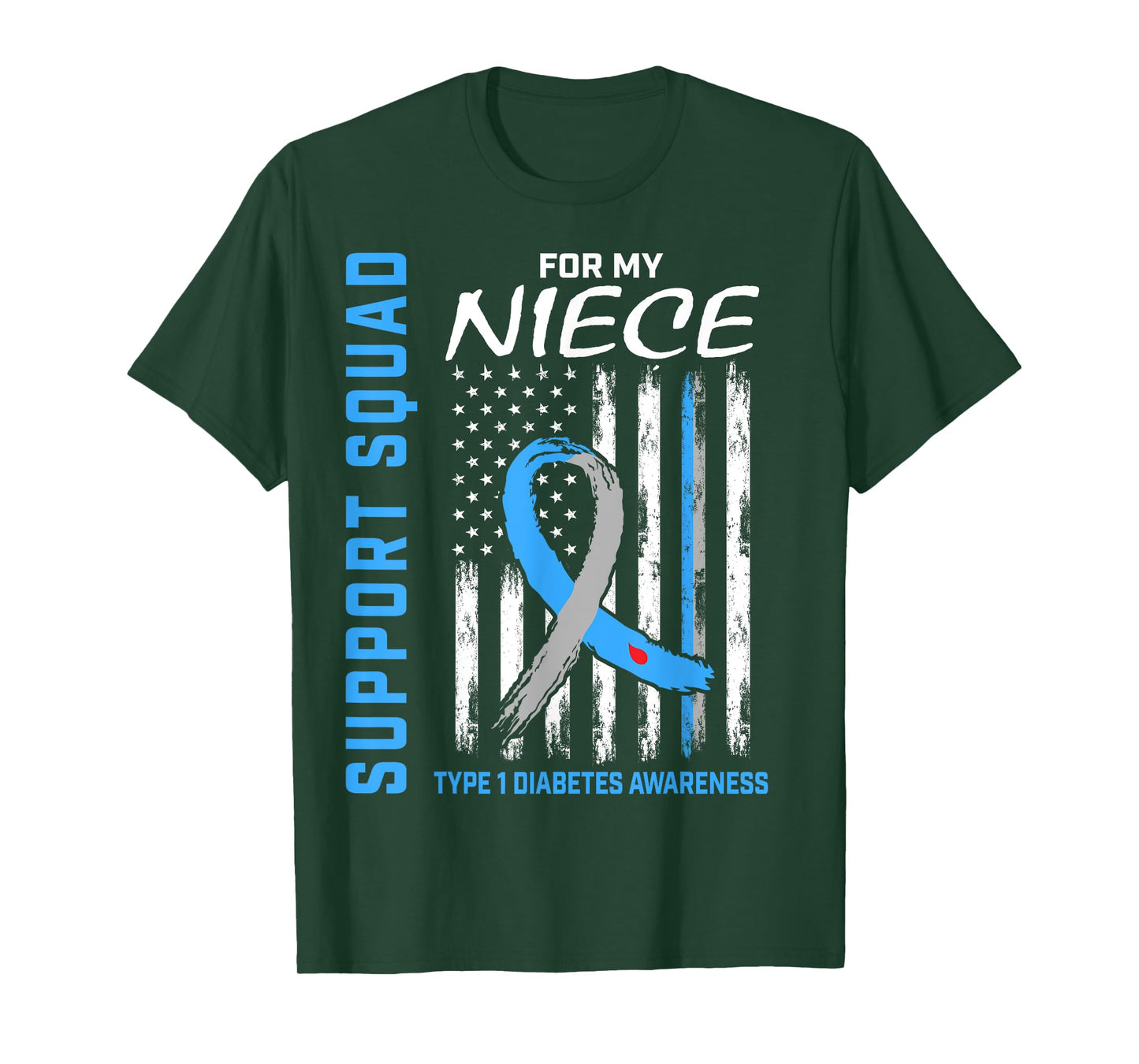 T1D Shirt Type 1 Diabetes Shirt Niece Support Squad Shirts T-Shirt