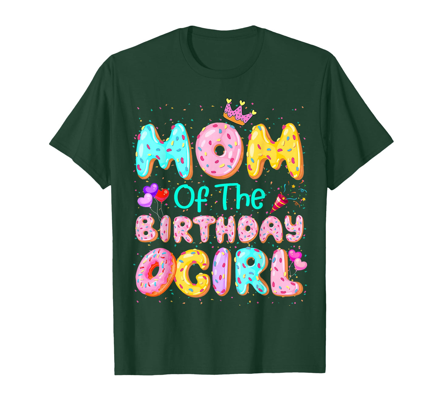 Mom Of The Birthday Girl Sweet Donut Matching Family Party T-Shirt