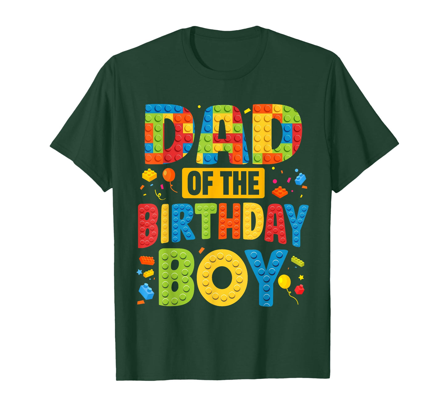 Dad Of The Birthday Boy Shirt Building Block Birthday Party T-Shirt