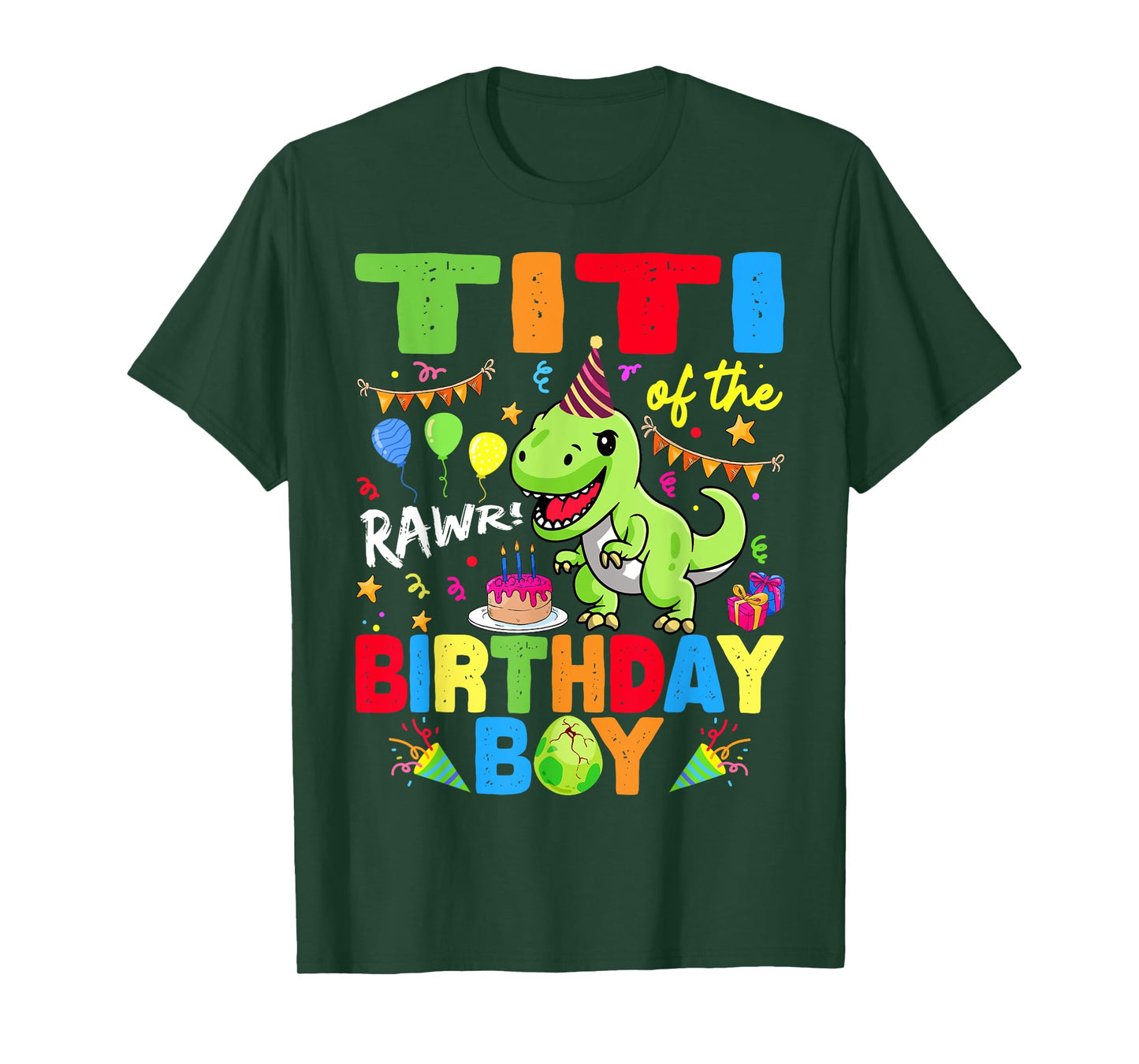 Titi Of The Birthday Boy Dinosaur T-Rex RAWR T-Shirt