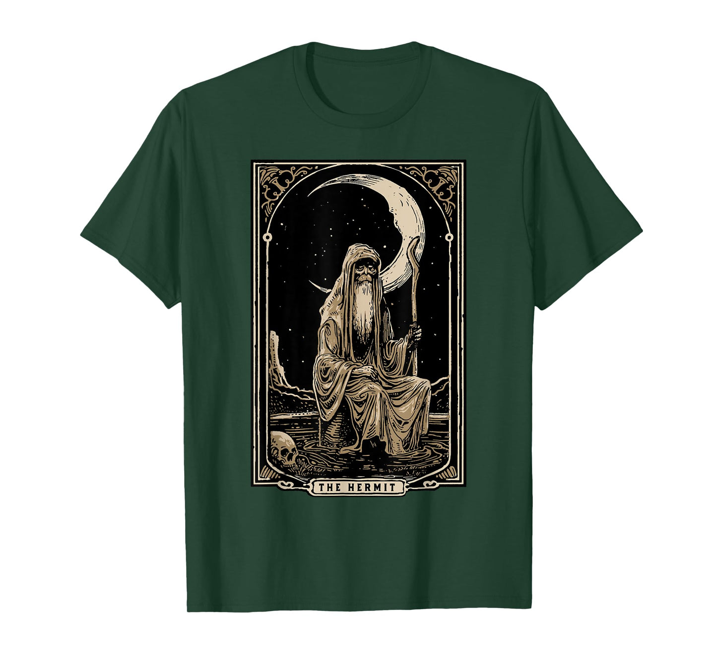 Hermit Tarot Card Shirt Gothic Tarot Fortune Teller Occult T-Shirt