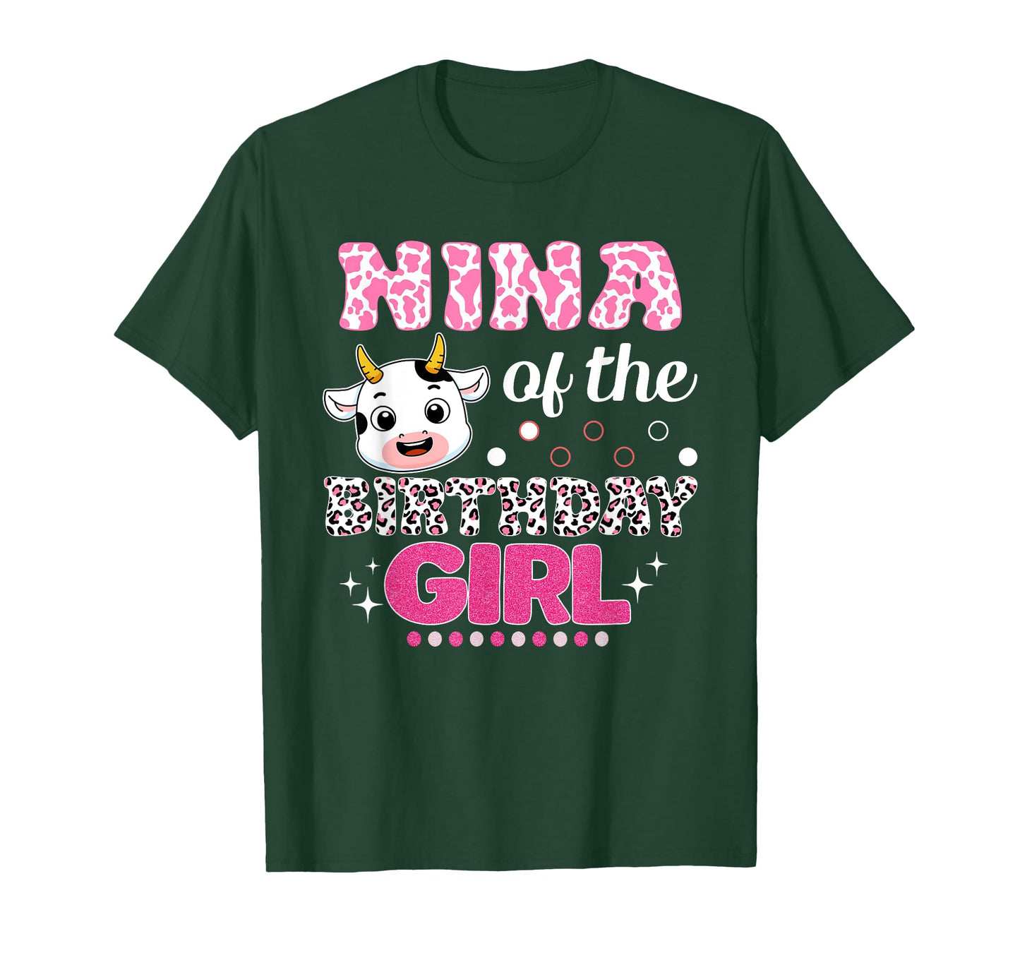 Nina of The Birthday Girl Cow Farm Family 1St Birthday T-Shirt
