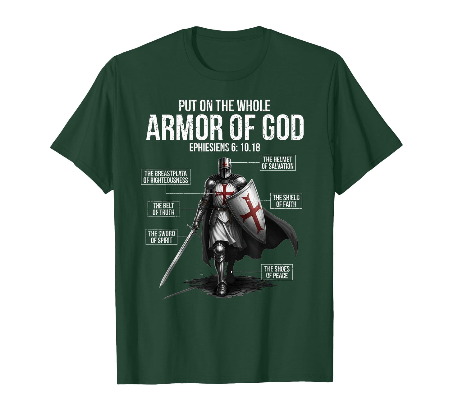 Full Armor of God Men Women Kids Christian Bible Verse T-Shirt - T-Shirt | Forest