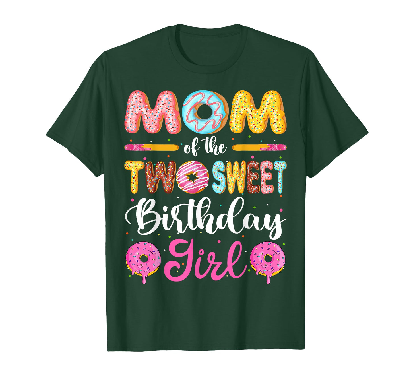 Mom Of The Two Sweet Birthday Girl Donut 2nd Birthday T-Shirt