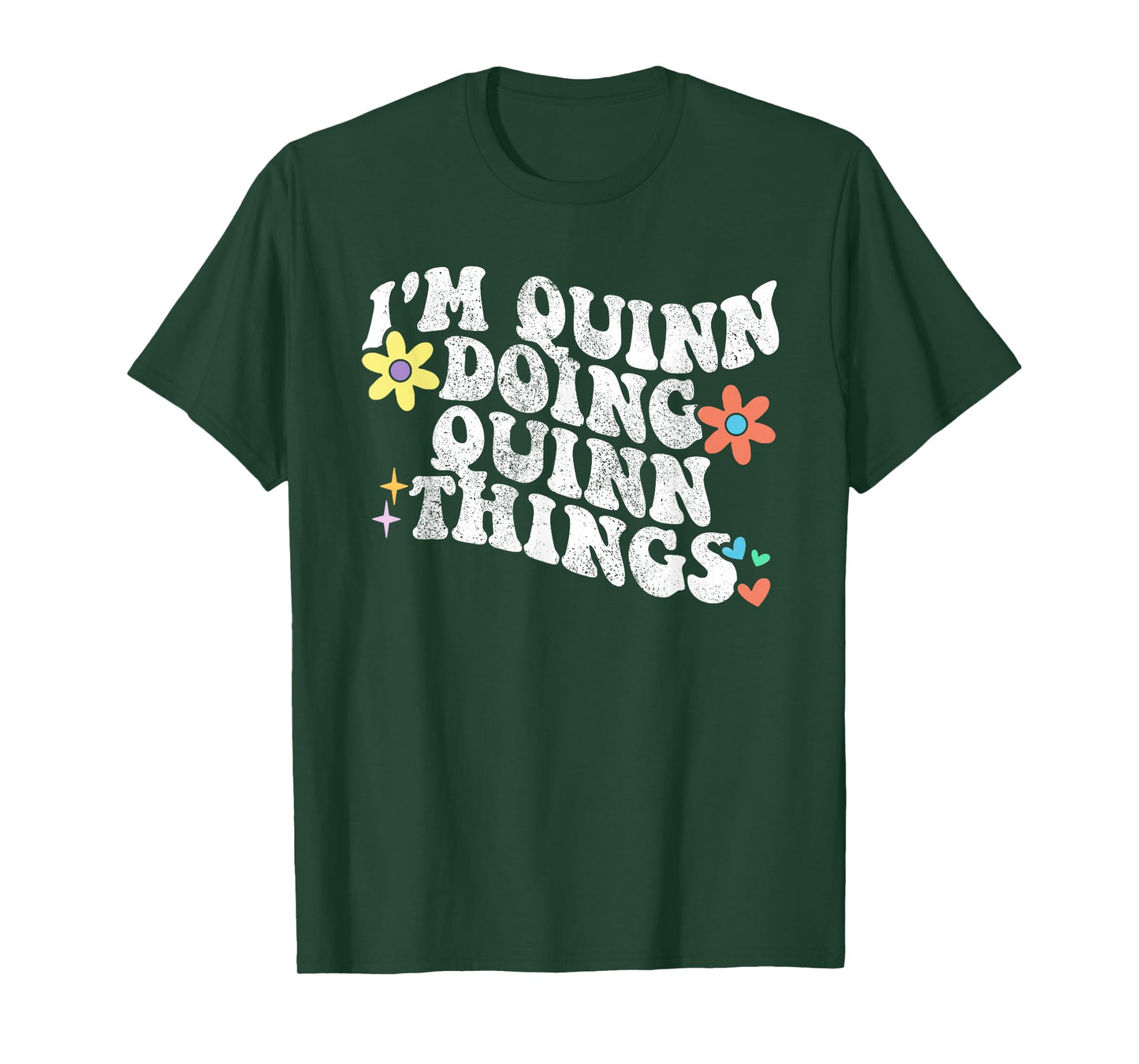 Retro Groovy Im QUINN Doing QUINN Things Funny Mother's Day T-Shirt