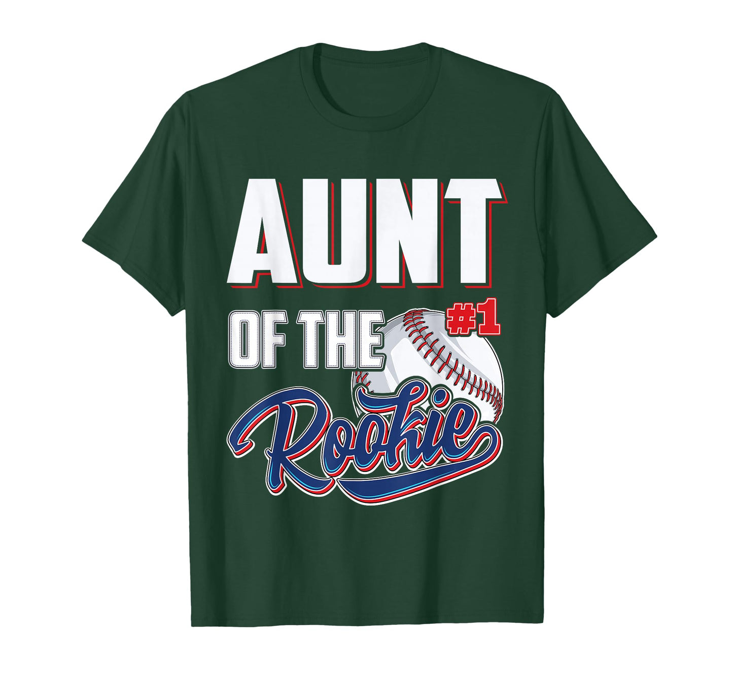 Aunt of Rookie 1 Years old Team 1st Birthday Baseball T-Shirt
