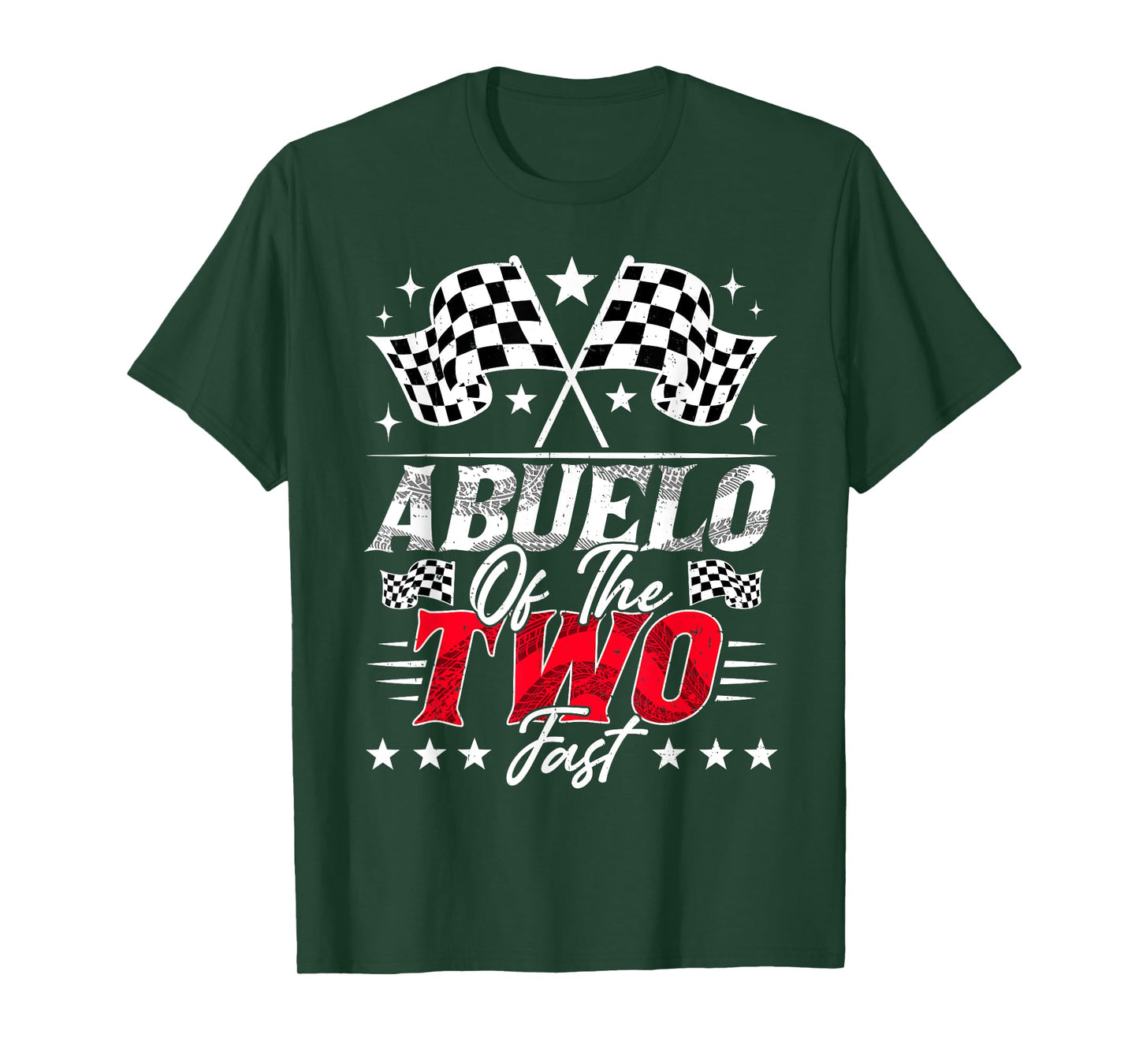 Abuelo Of The Two Fast Second Birthday Racing Car Family T-Shirt