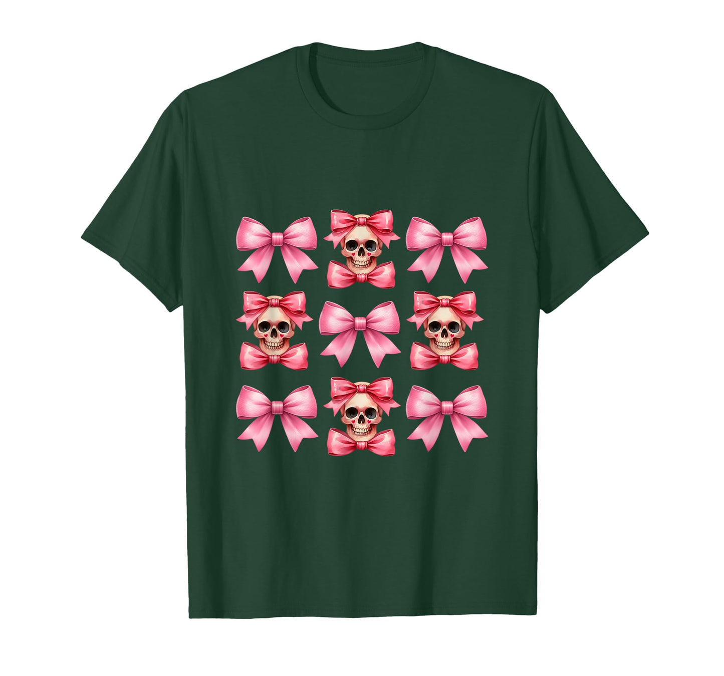 Halloween Coquette Pink Bow Pink Mini Skull Squad T-Shirt