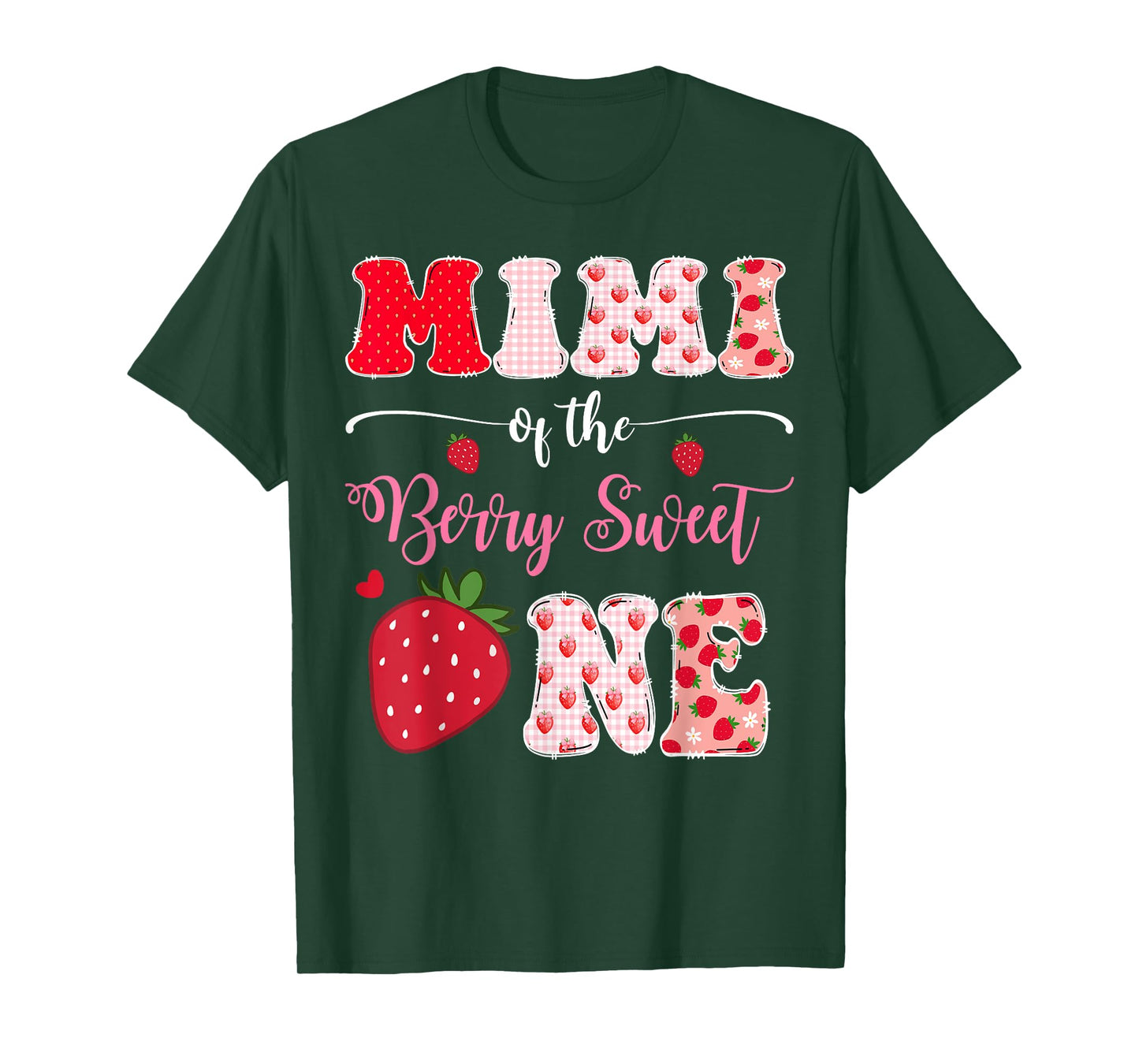 Mimi Of The Berry Sweet One 1St Birthday Strawberry T-Shirt