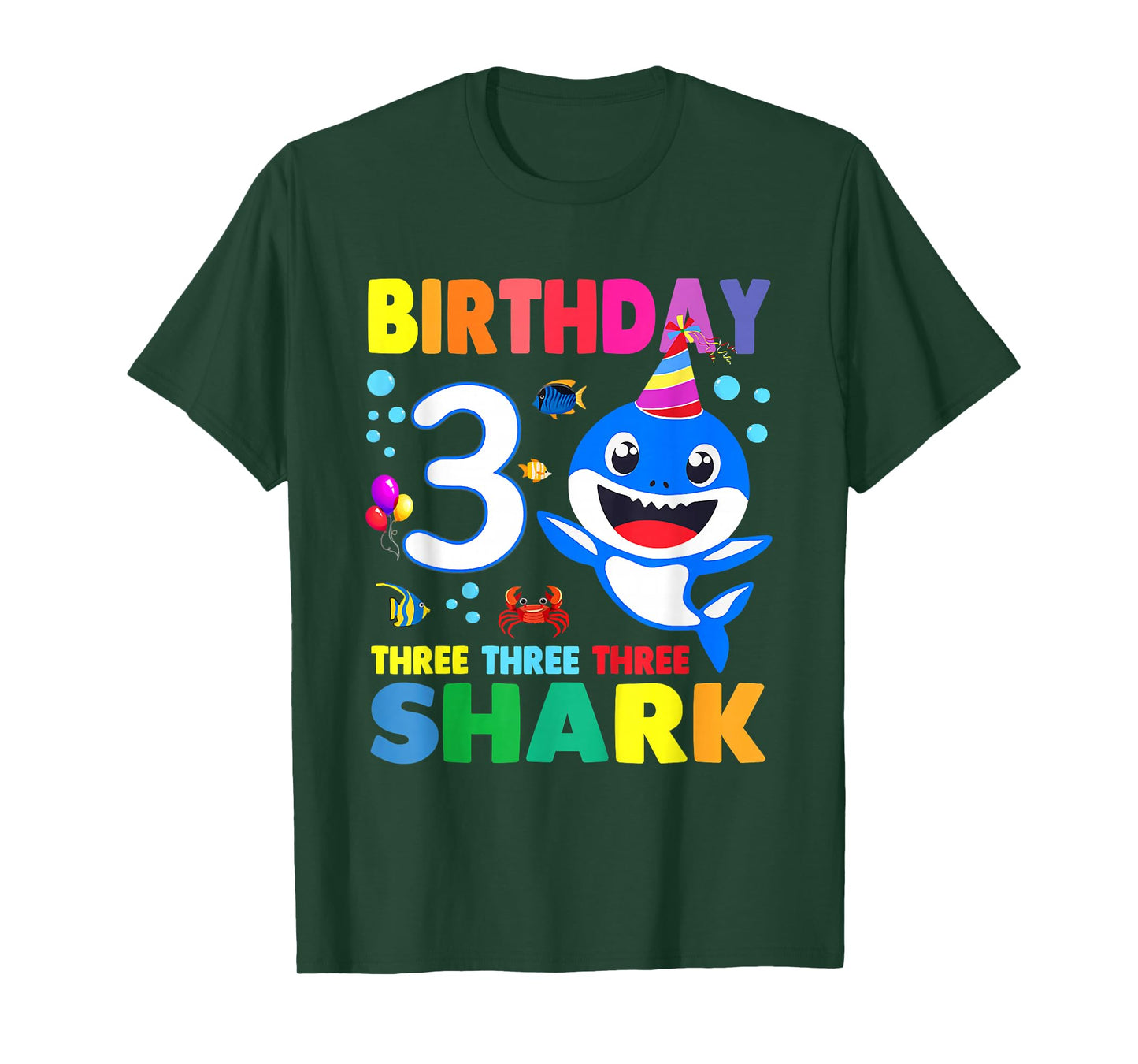 Birthday Kids Shark 3 Year Old 3rd Birthday Matching Family T-Shirt