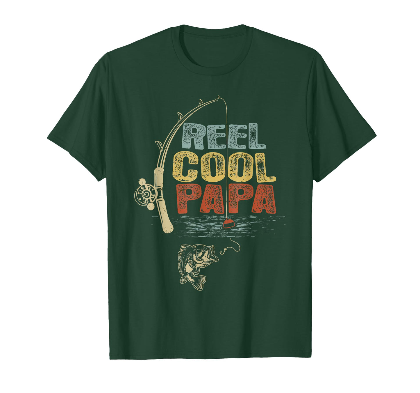Funny Fisherman Vintage Reel Cool Papa Father Day T-Shirt