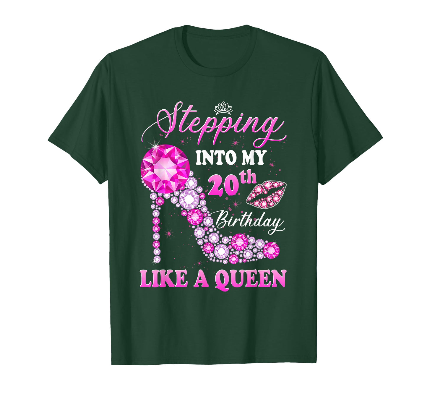Stepping Into My 20th Birthday Like A Queen For Women T-Shirt