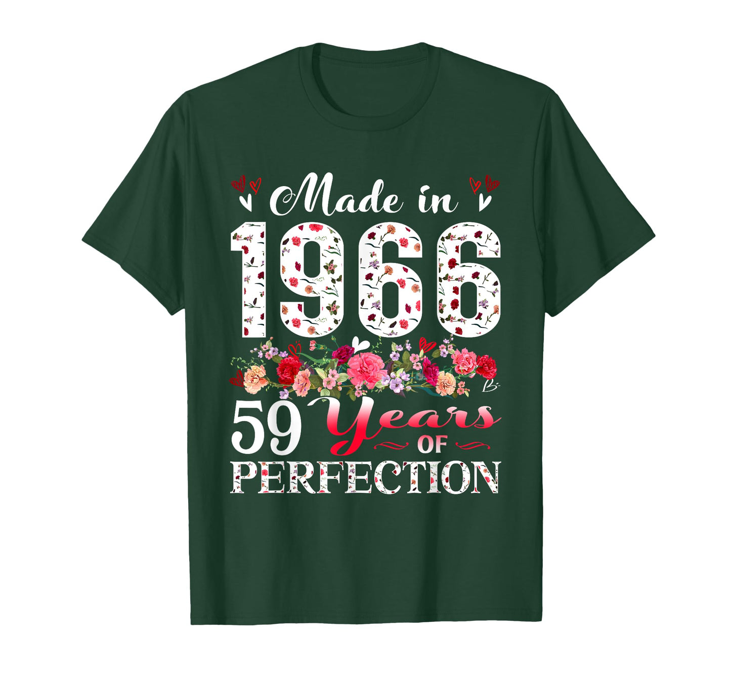 59 Year Old Floral Made In 1966 59th Birthday Women Apparel T-Shirt