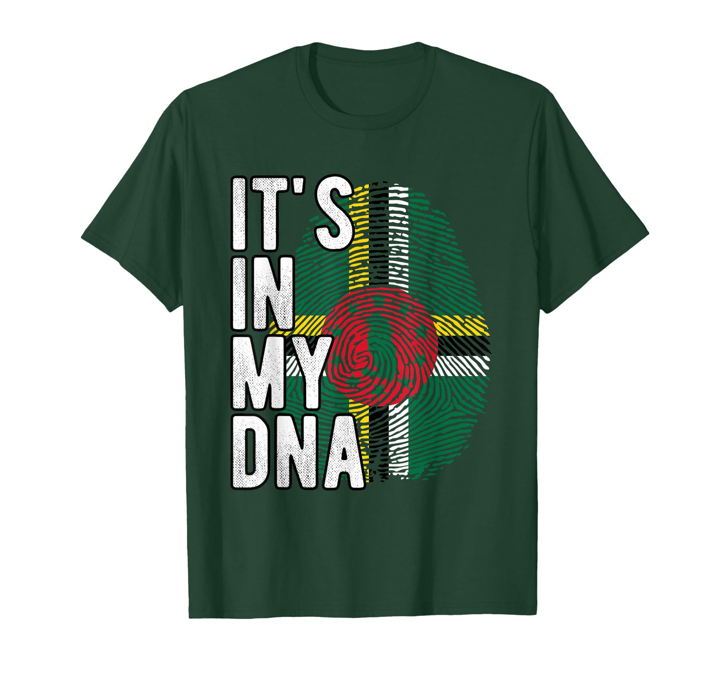 Funny it's in my DNA Dominica flag Fingerprint T-Shirt