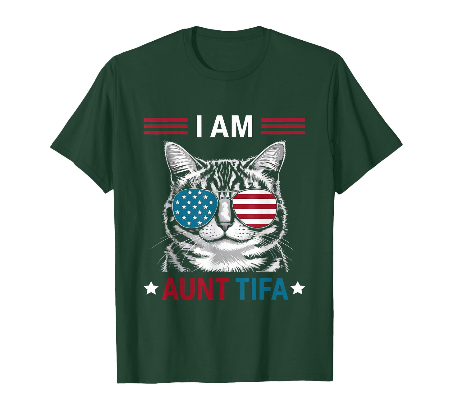 I Am Aunt Tifa Cat Patriotic T-Shirt