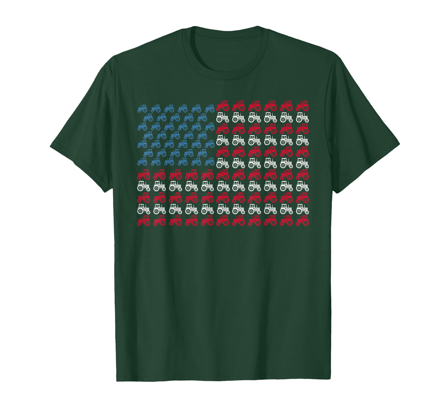 Farmer Tractors Arrange Into American Flag 4th Of July T-Shirt for Women Kids Men
