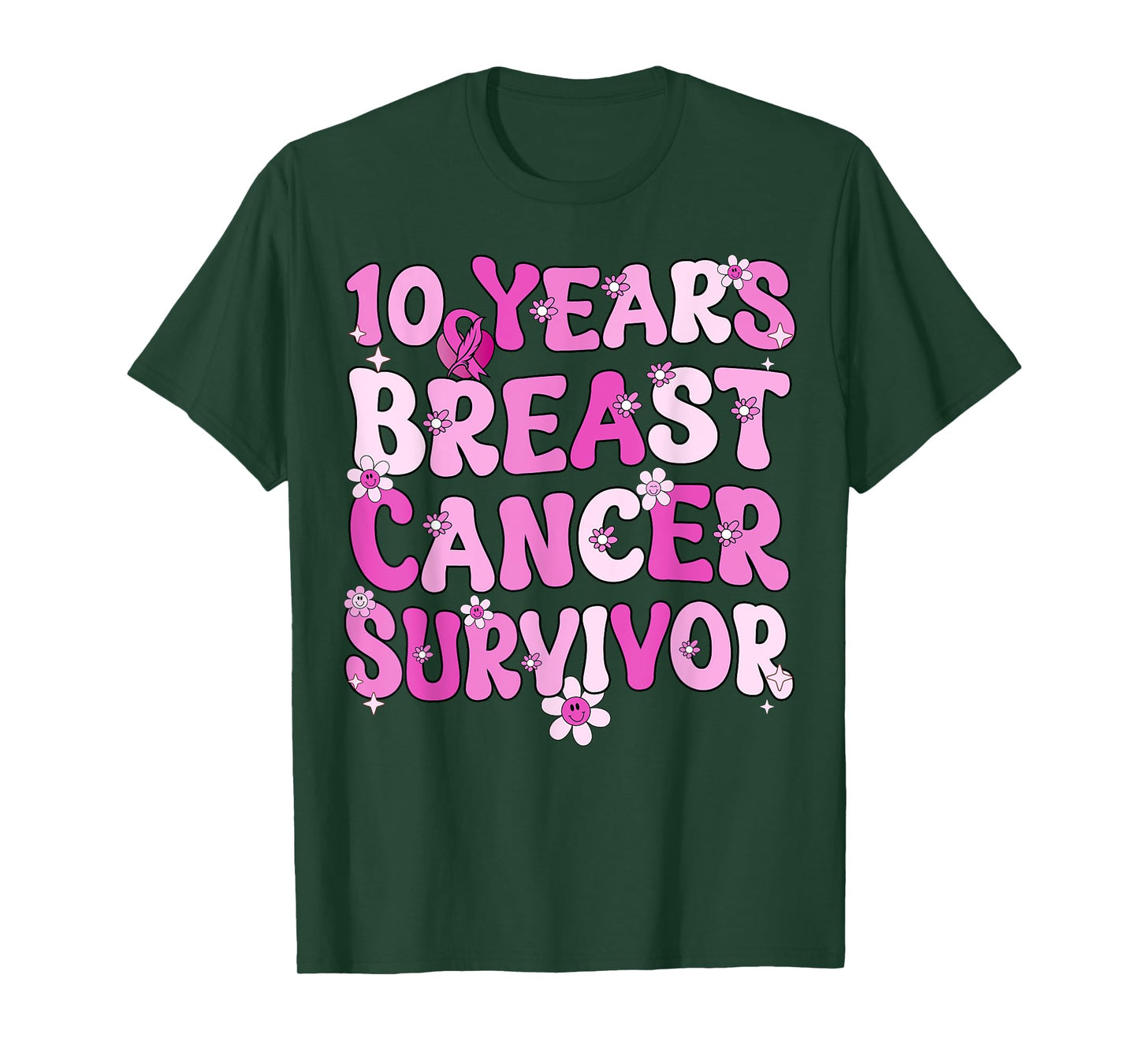 10 Years Breast Cancer Survivor Breast Cancer Awareness T-Shirt