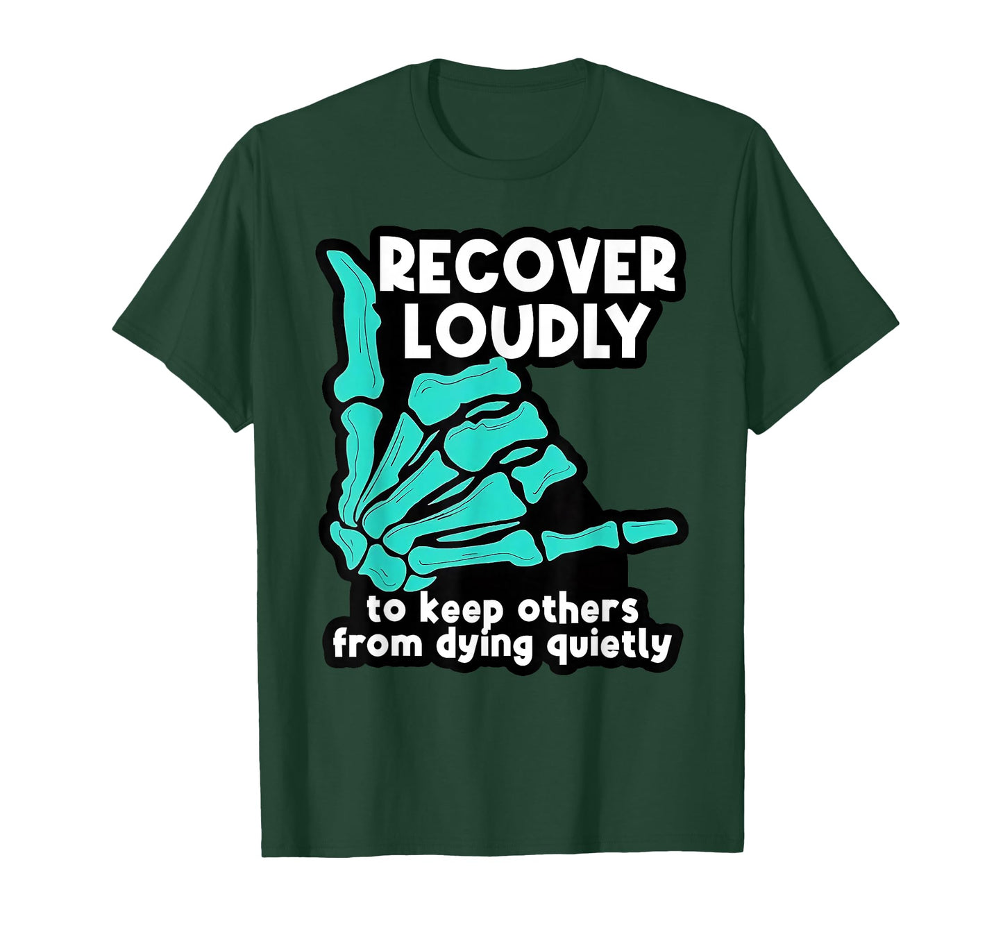 Funny Recover Loudly To Keep Others Tee Shirt - Unisex Adults - Black - Small - Short Sleeve - Cotton 65%, Polyester 35% - T-Shirt