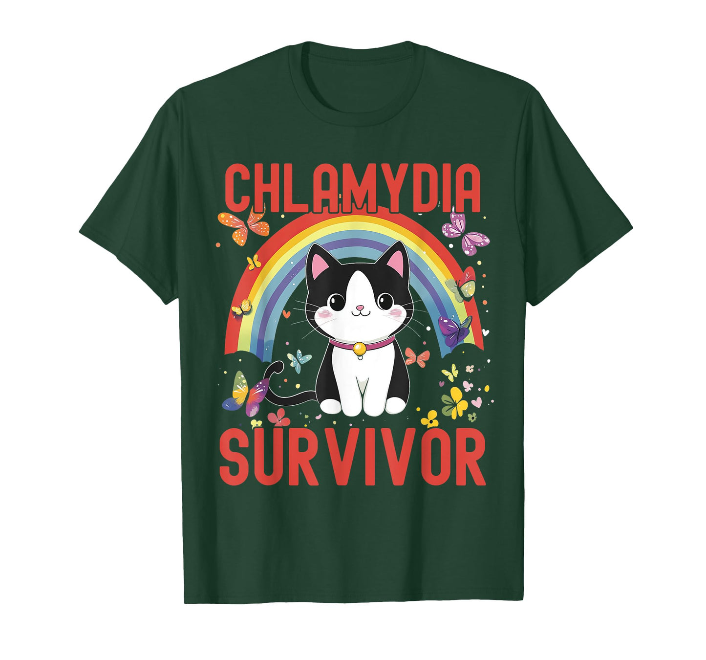 Chlamydia Survivor | Funny Inappropriate | Adult Meme Cat T-Shirt