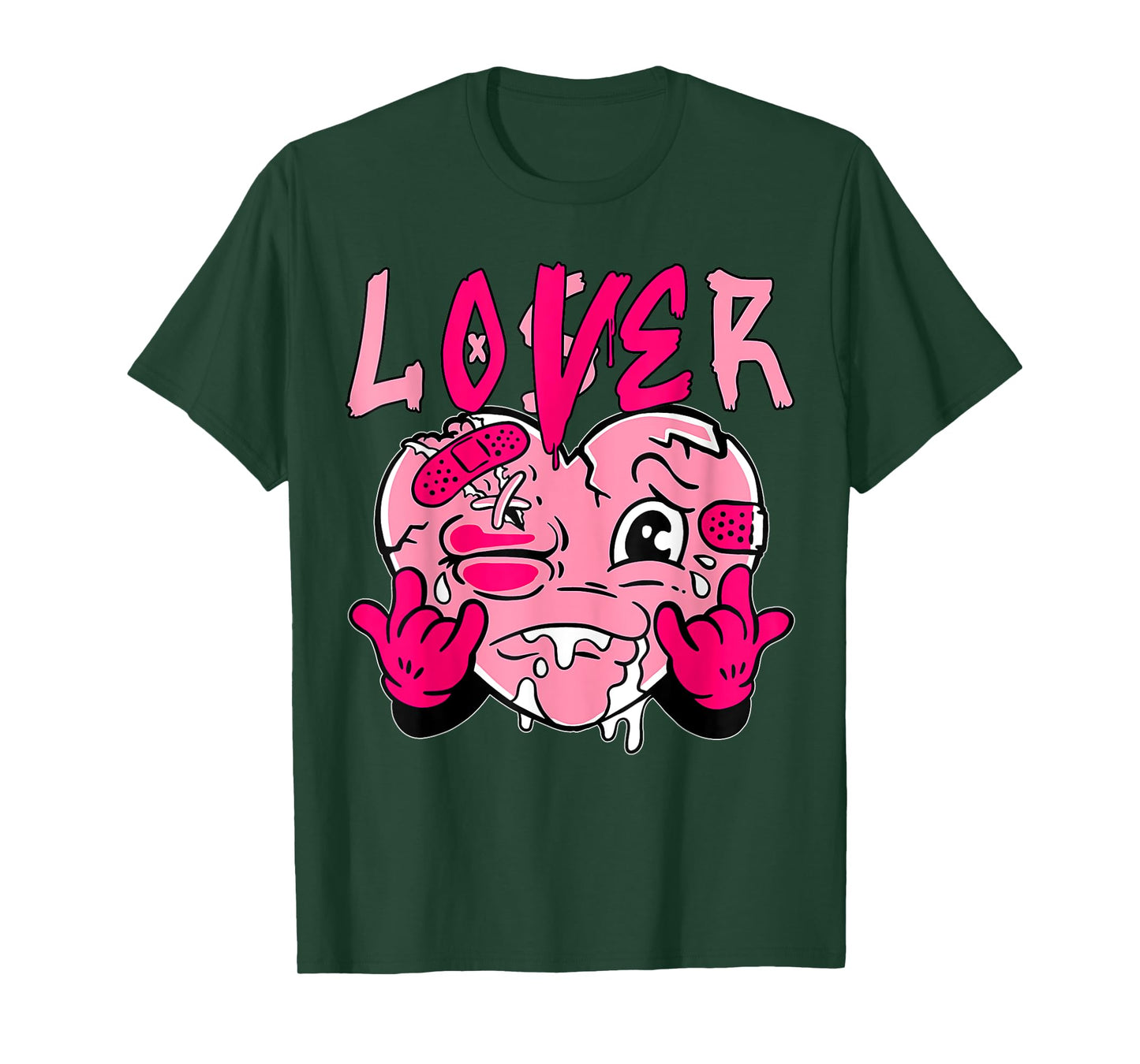 Pink Loser Lover Pink Drip Heart Matching Tee For Men Women T-Shirt
