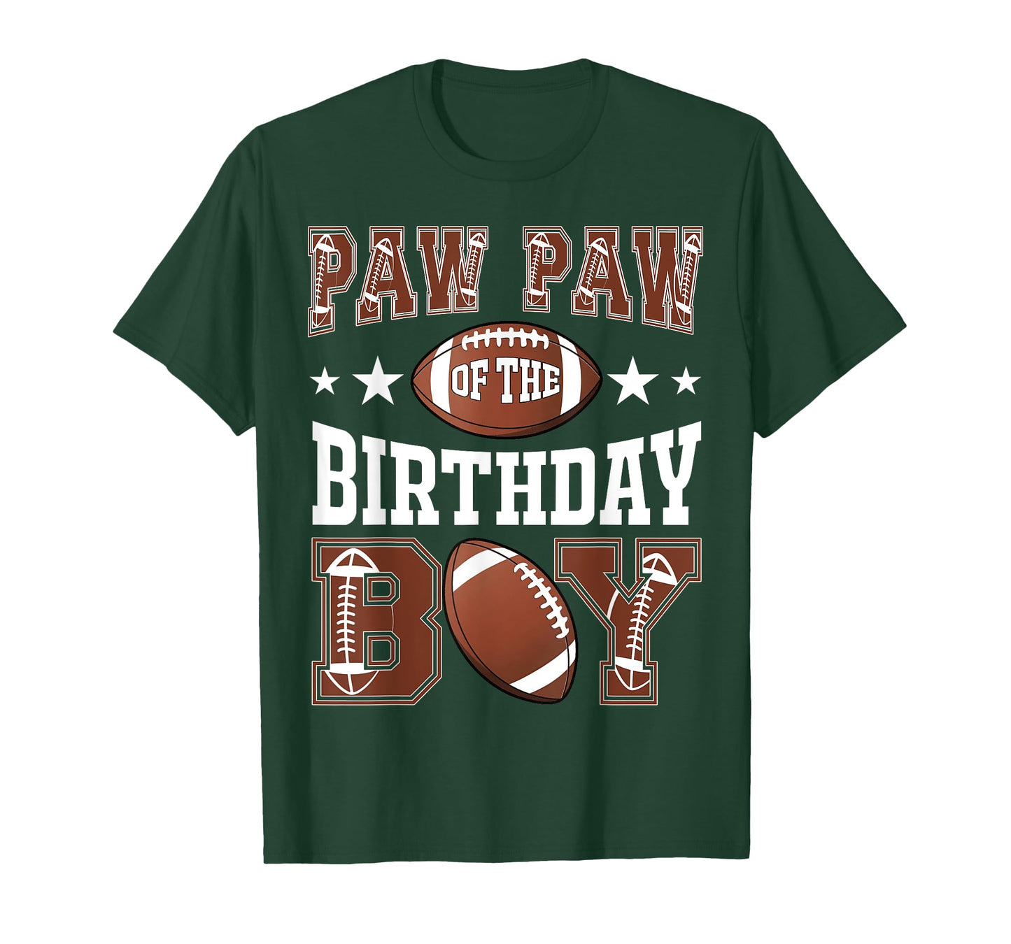 Paw Paw Of The Birthday Boy Football Game Day T-Shirt