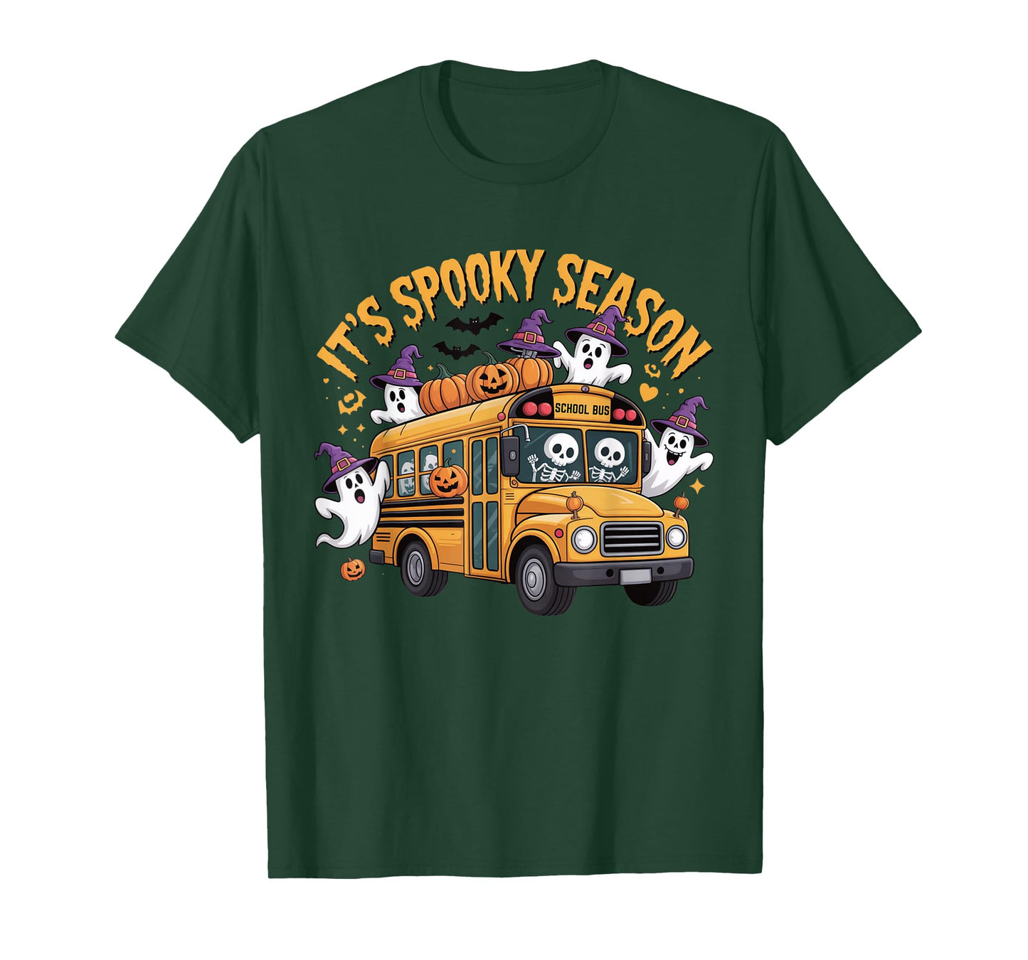 It's Spooky Season Funny Teacher Halloween School Bus T-Shirt