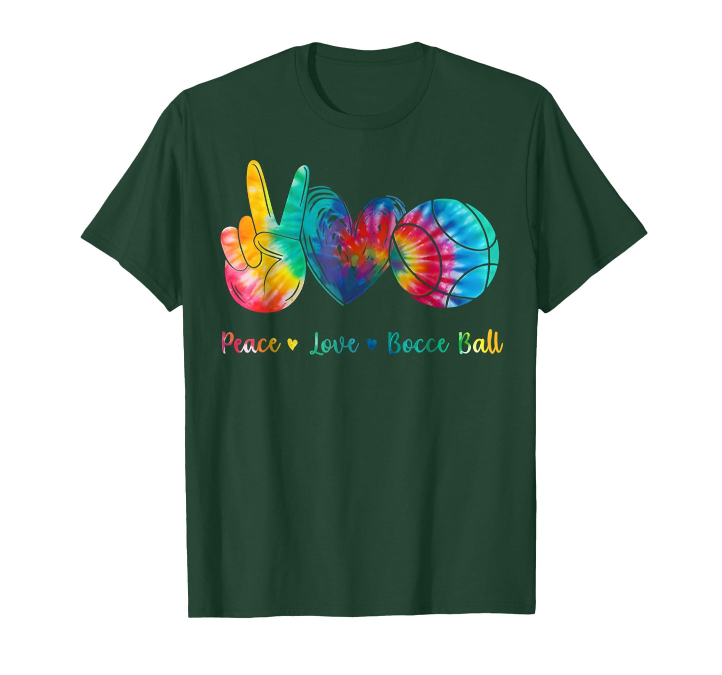 Peace Love Bocce Ball Tie Dye T-Shirt