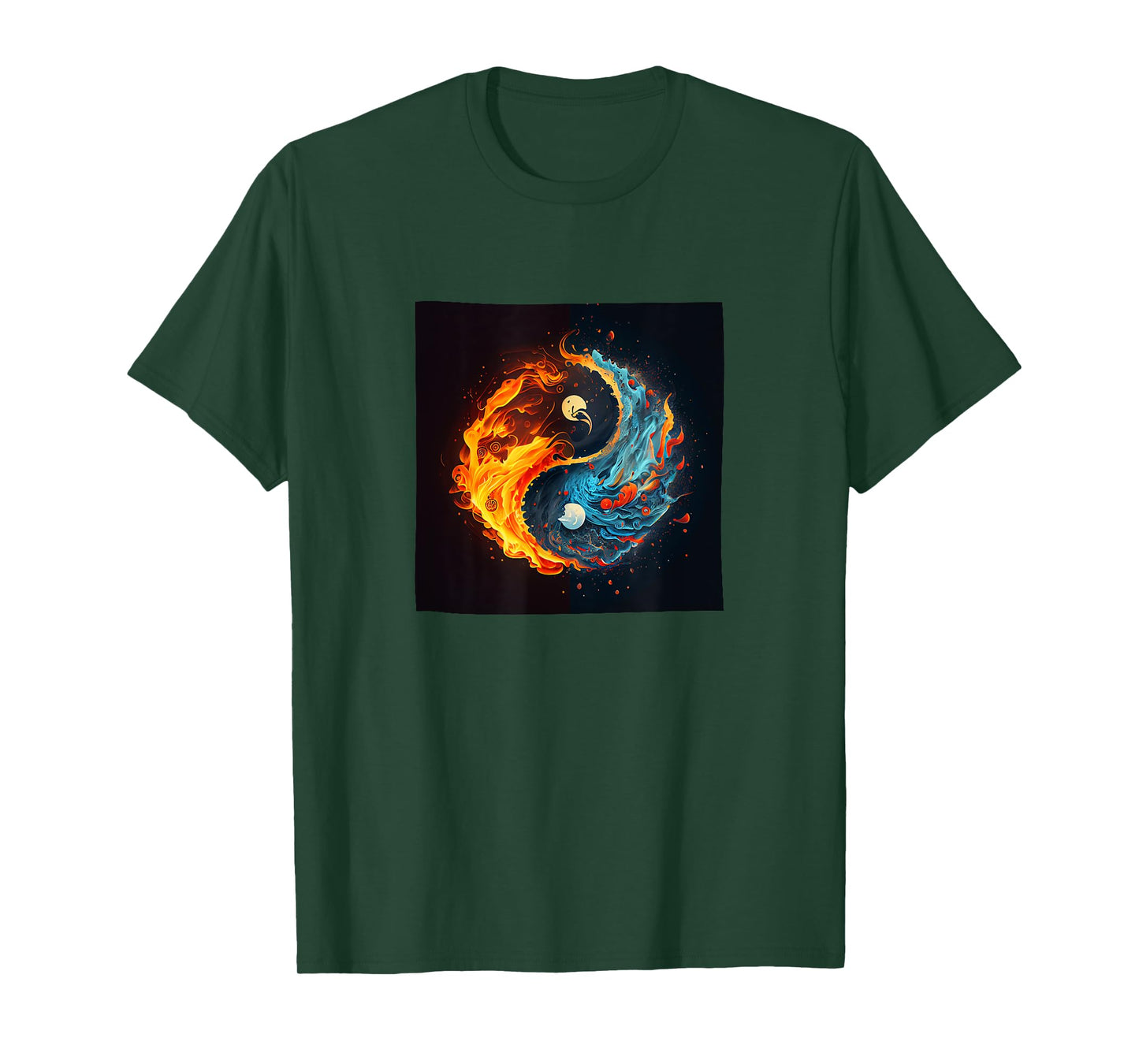 Yin And Yang Fire And Water Graphic T-Shirt