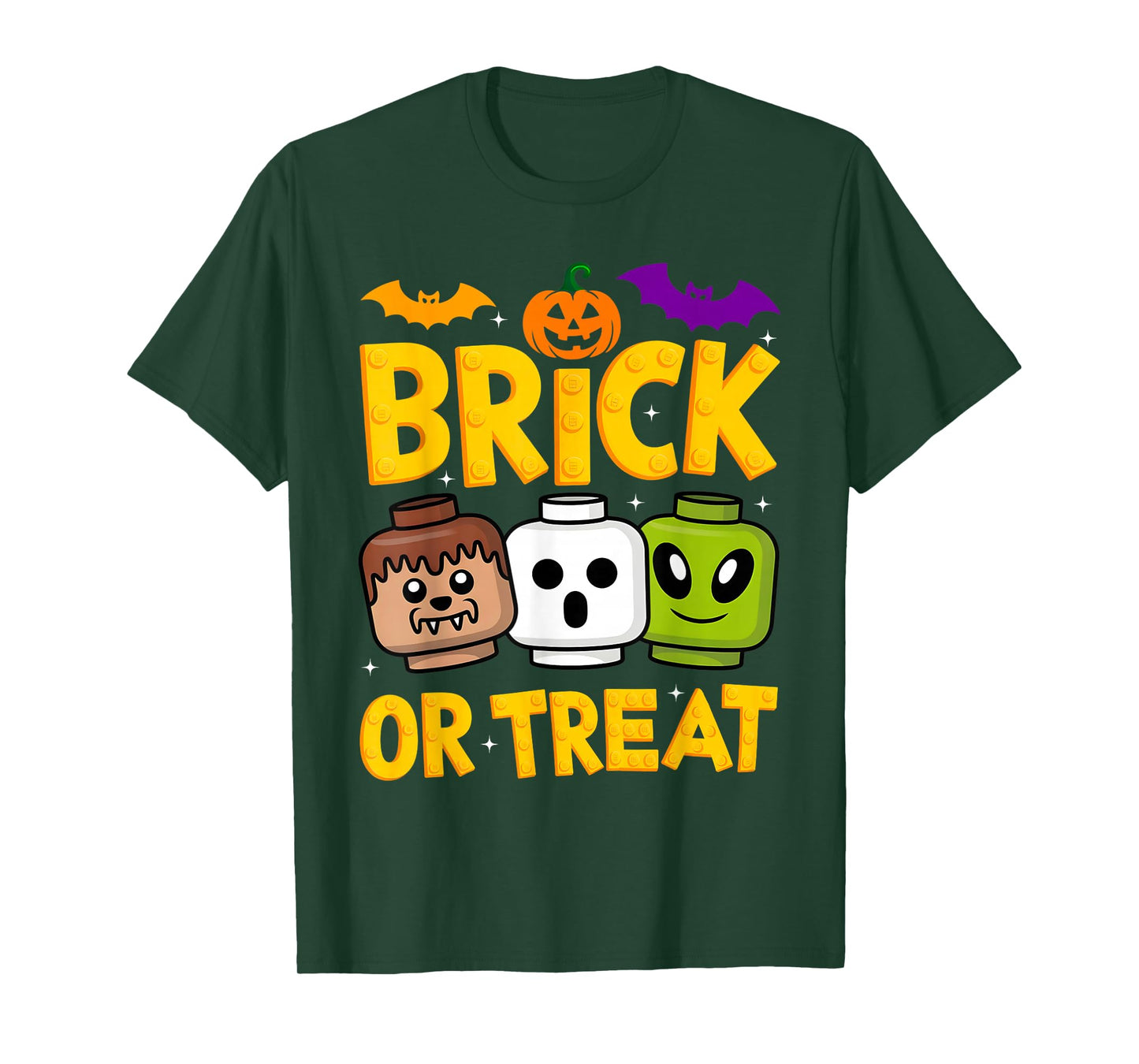 Brick or Treat Halloween Master Builder Blocks Building Kids T-Shirt