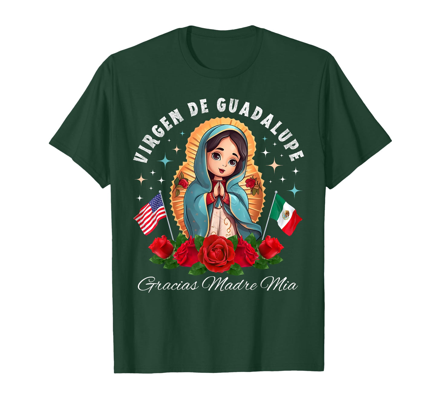 Our Lady of Guadalupe Gracias Madre Mia Mexico for Kids T-Shirt