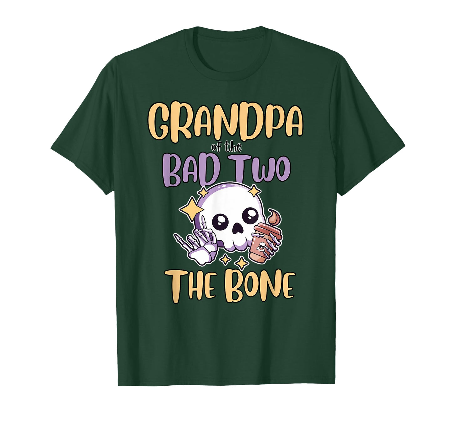Grandpa of the Bad Two The Bone 2nd Birthday Party Outfit T-Shirt