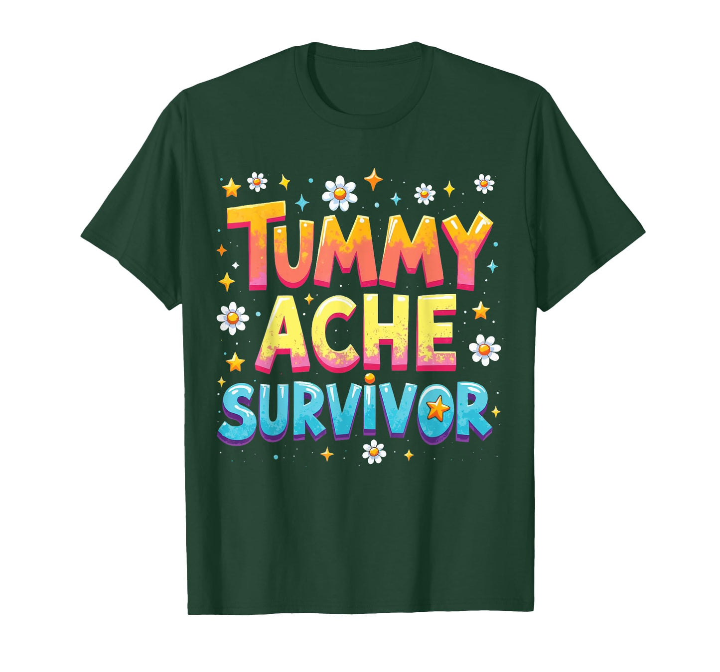 Tummy Ache Survivor Shirts Retro Groovy Stomach Ache T-Shirt