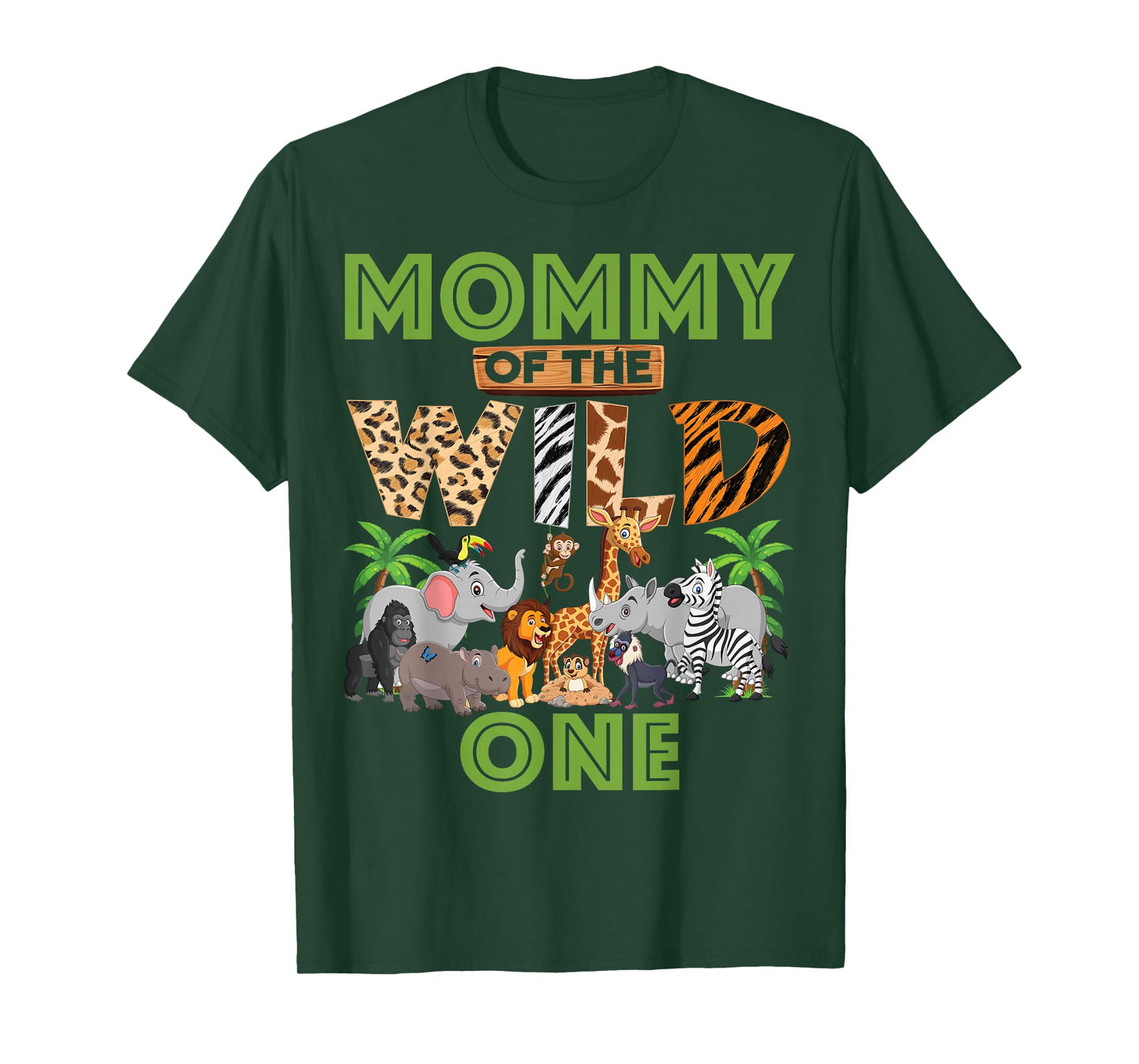 1st Birthday Zoo Safari Jungle Mommy Of The Wild One B-day T-Shirt