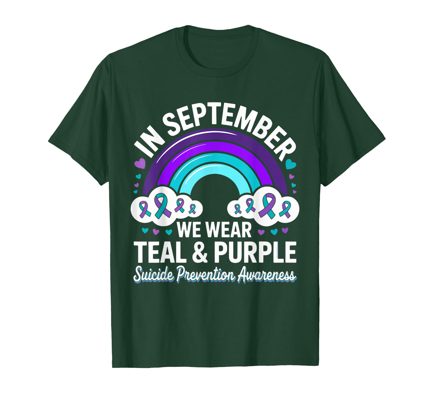in September We Wear Teal Purple Ribbon Suicide Prevention T-Shirt