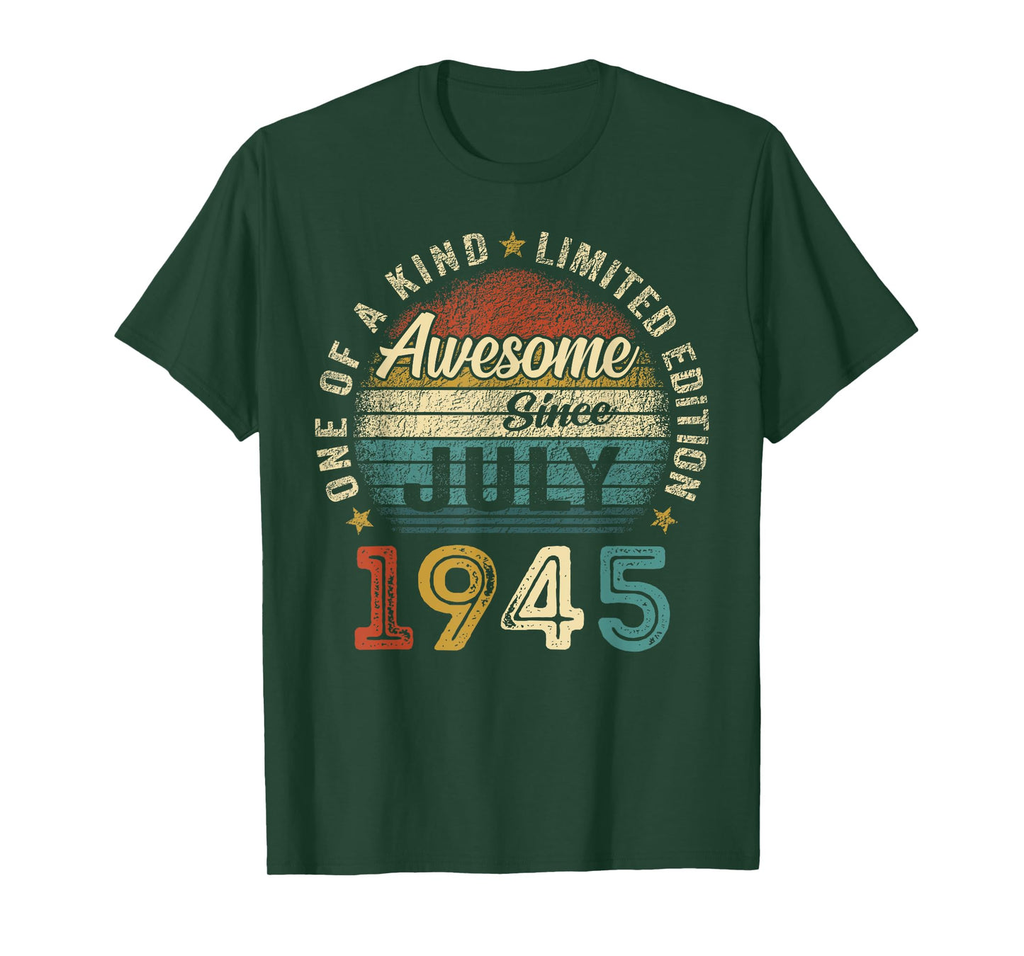 Awesome Since July 1945 Vintage Men Women 80th Birthday Dad T-Shirt